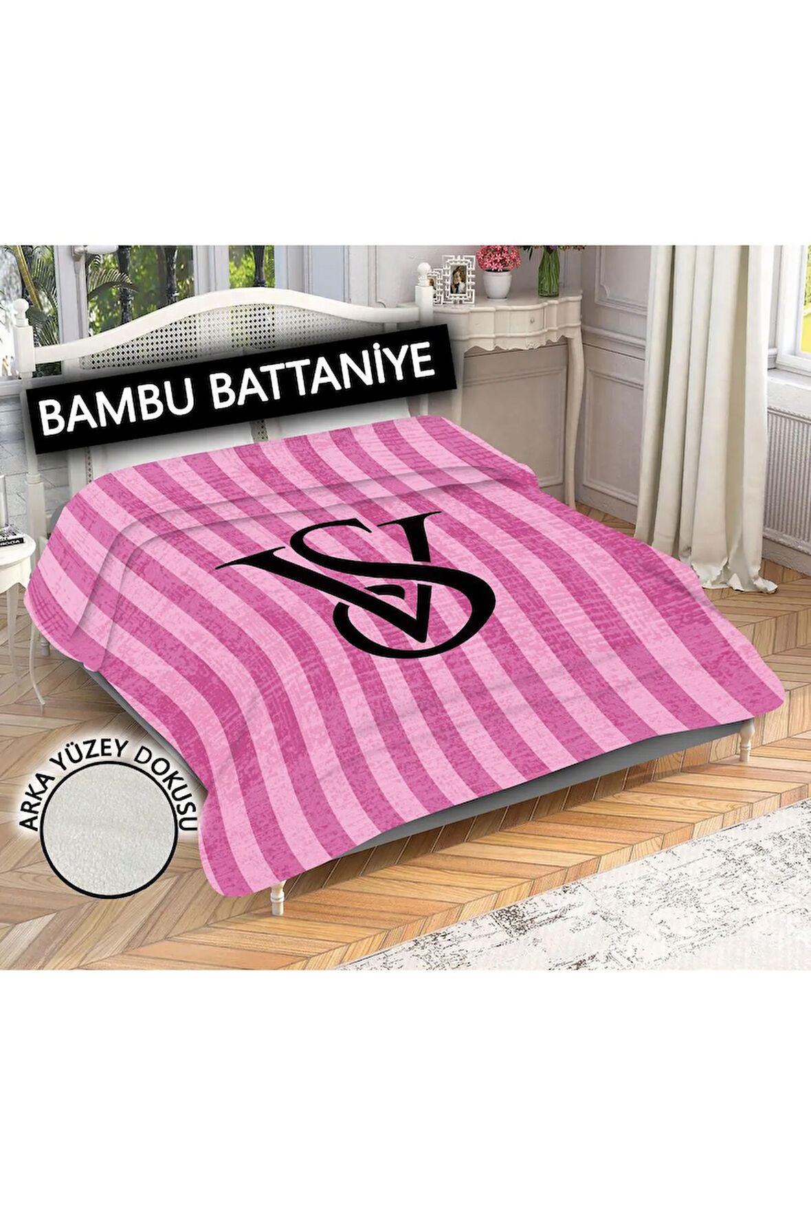 Dekoratif Modern Desenli %100 Bambu Kumaşlı Battaniye