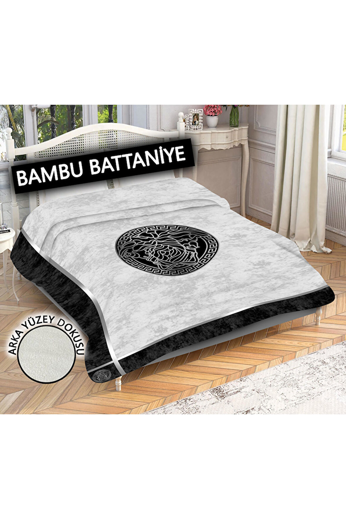 Dekoratif Modern Desenli %100 Bambu Kumaşlı Battaniye