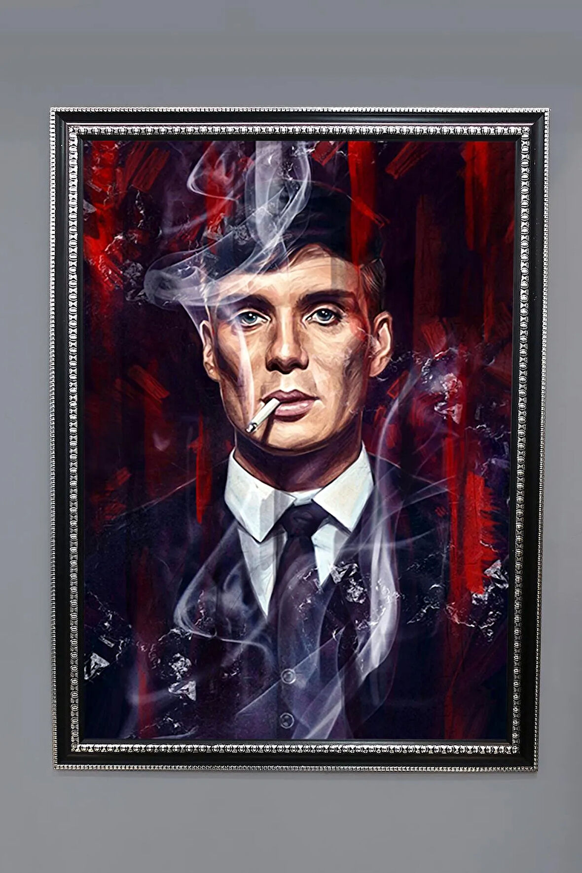 Dekoratif Modern Çerçeveli Thomas Shelby Desenli Duvar Tablosu 50x70 CM