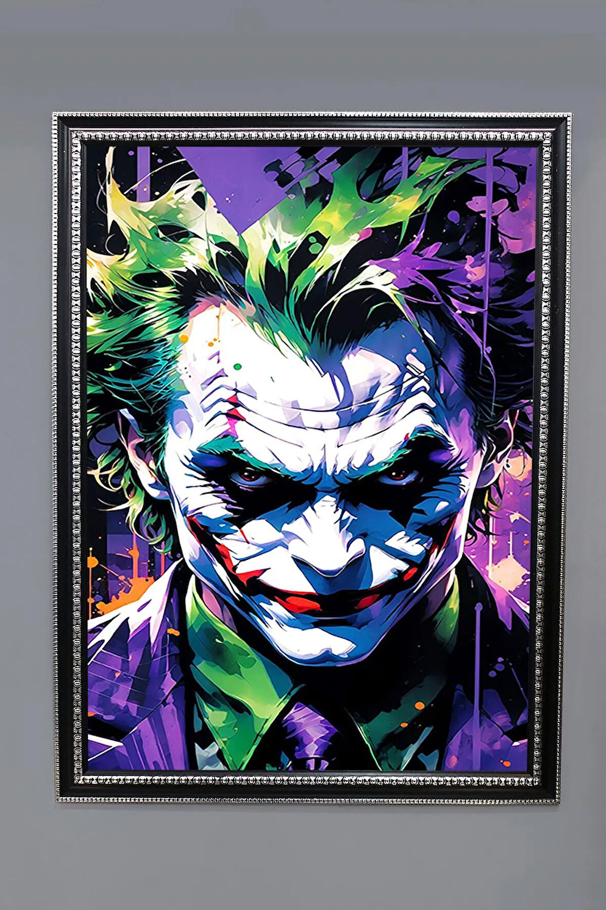 Dekoratif Modern Çerçeveli Joker Desenli Duvar Tablosu 50x70 CM