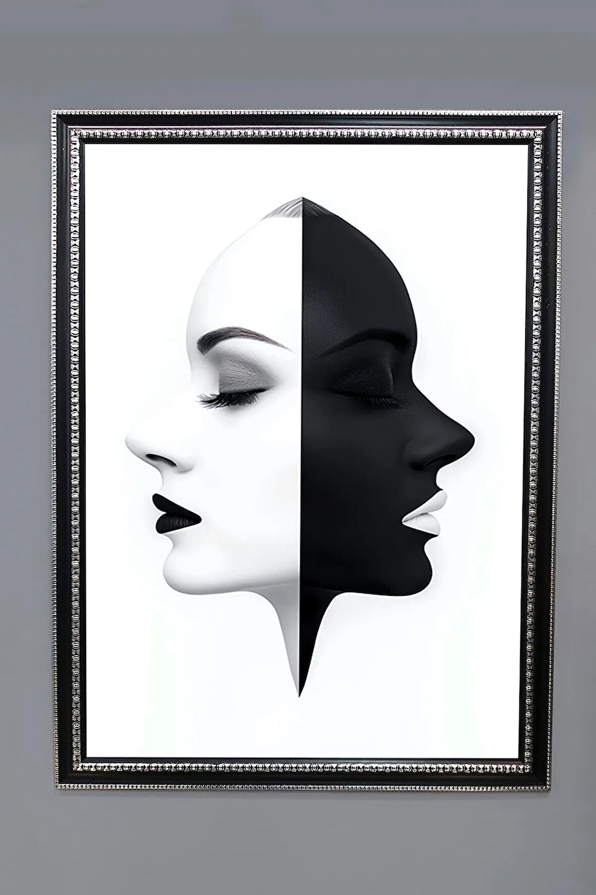 Dekoratif Modern Desenli Çerçeveli Tablo Duvar Tablosu 50x70cm