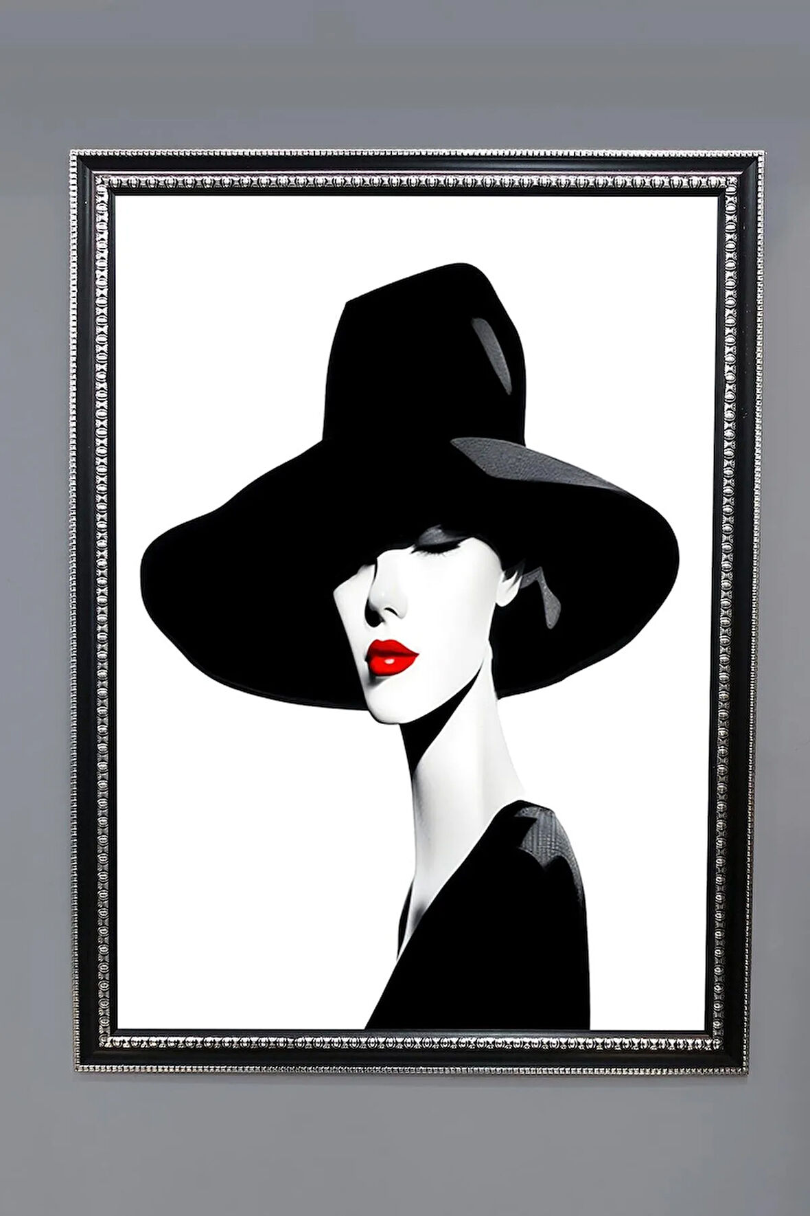 Dekoratif Modern Desenli Çerçeveli Tablo Duvar Tablosu 50x70cm