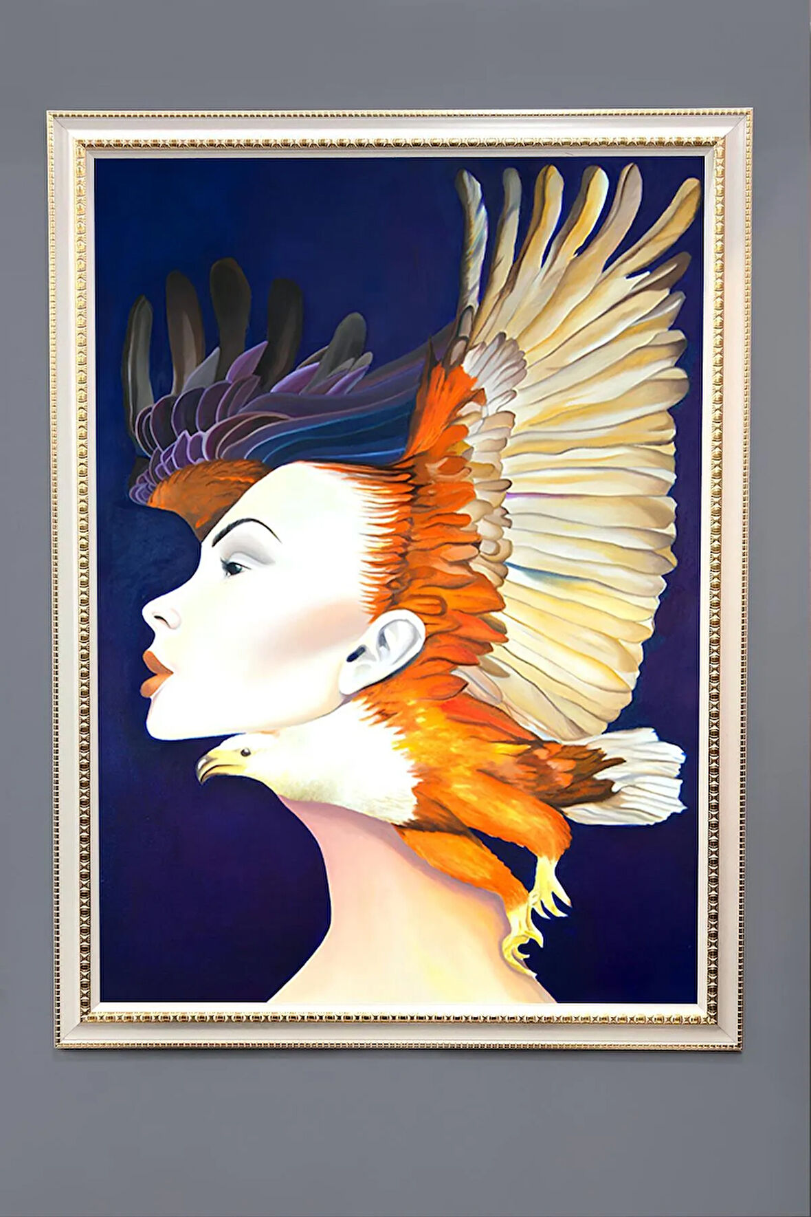 Dekoratif Modern Desenli Çerçeveli Tablo Duvar Tablosu 50x70cm