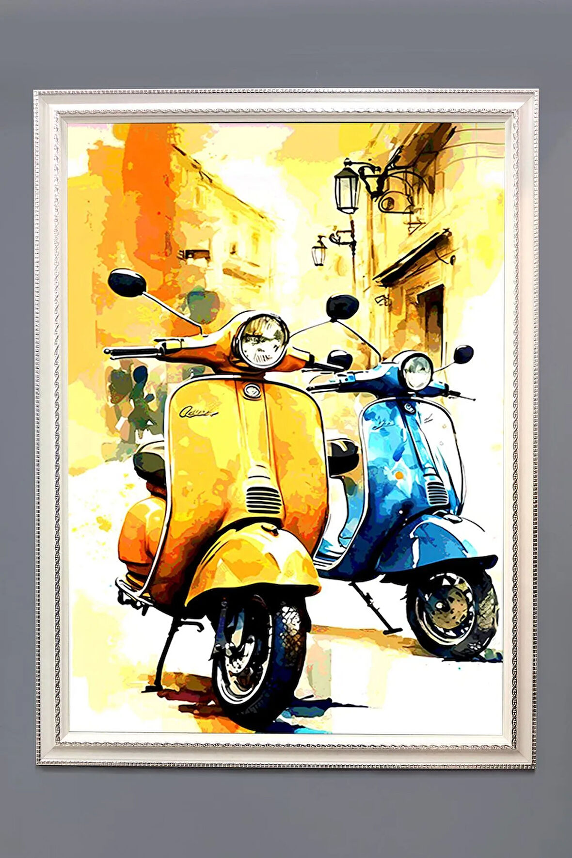 Dekoratif Modern Desenli Çerçeveli Tablo Duvar Tablosu 50x70cm