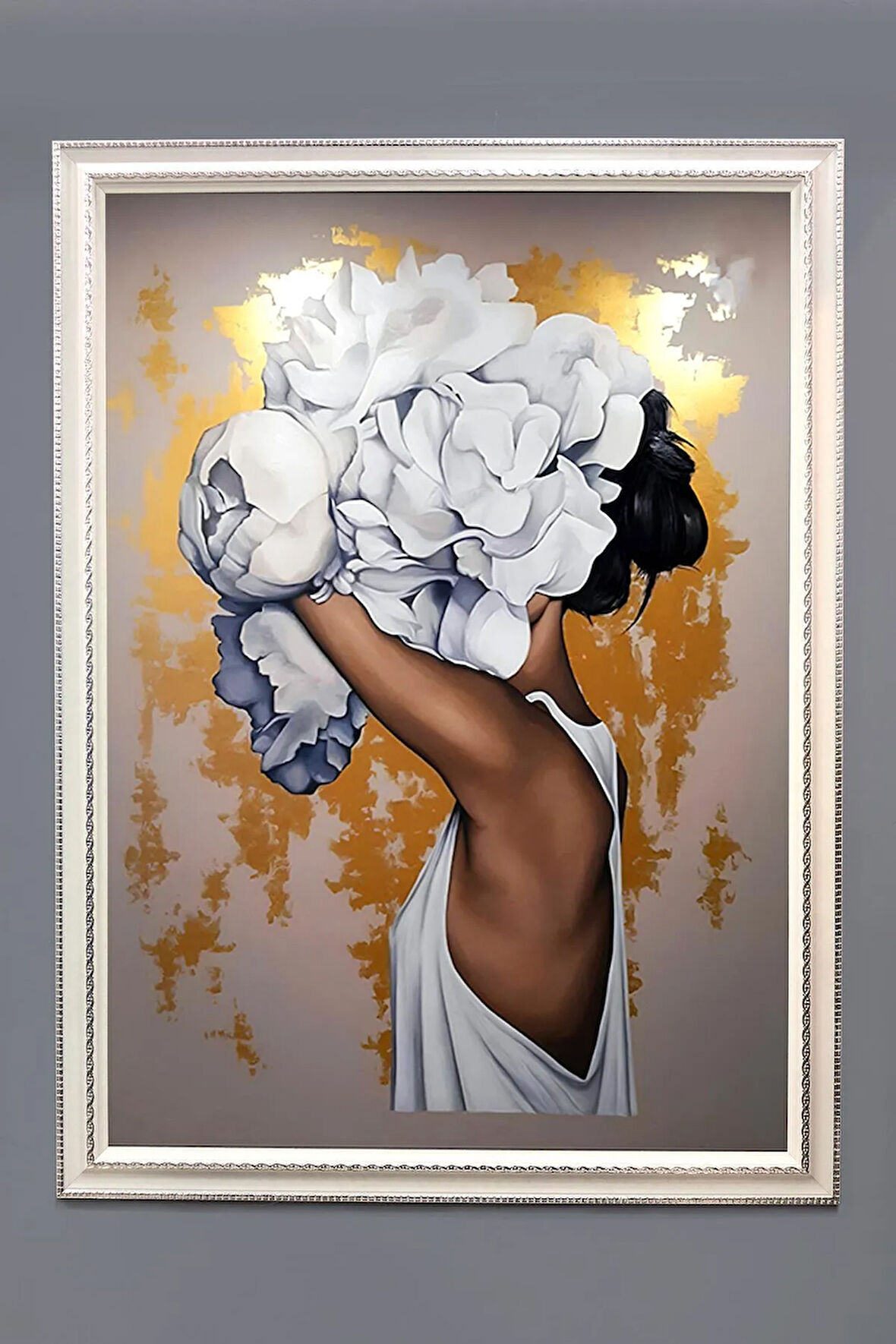 Dekoratif Modern Desenli Çerçeveli Tablo Duvar Tablosu 50x70cm