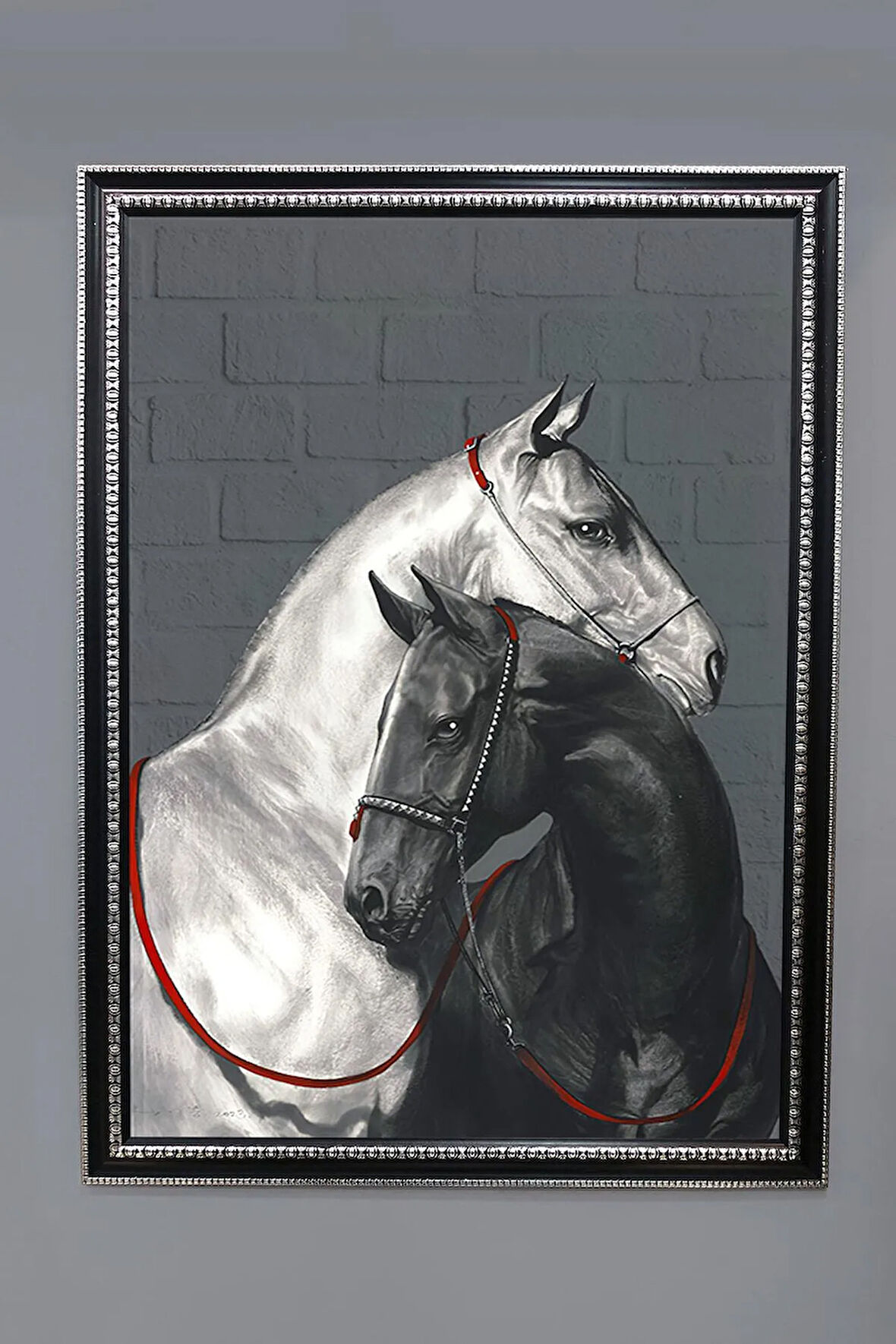Dekoratif Modern Desenli Çerçeveli Tablo Duvar Tablosu 50x70cm