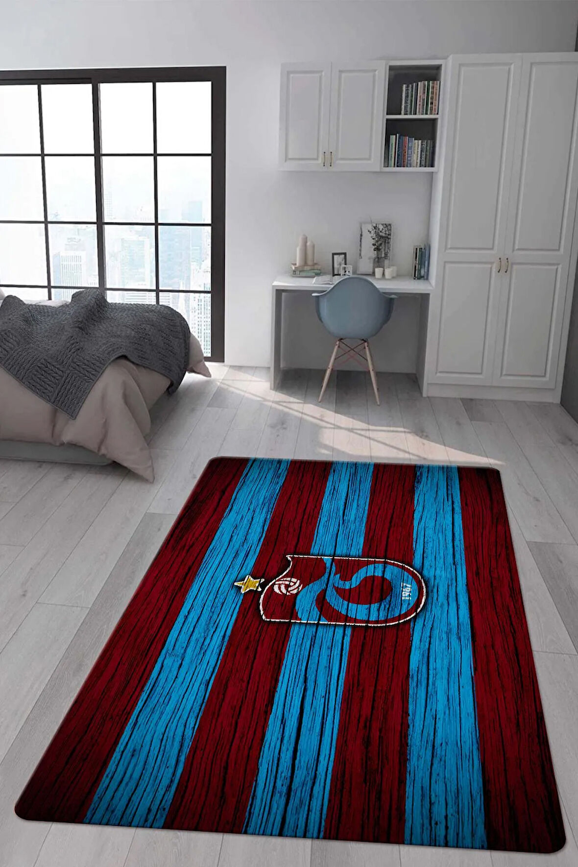 Kaymaz Taban Makinede Yıkanabilir Dijital Baskı Modern Desenli Genç Odası Ve Çocuk Odası Halısı Dot Taban Halı