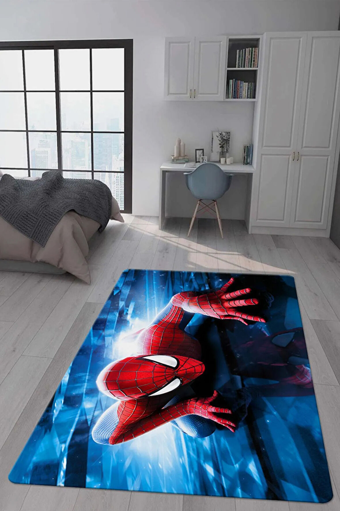 Kaymaz Taban Makinede Yıkanabilir Dijital Baskı Modern Desenli Genç Odası Ve Çocuk Odası Halısı Dot Taban Halı