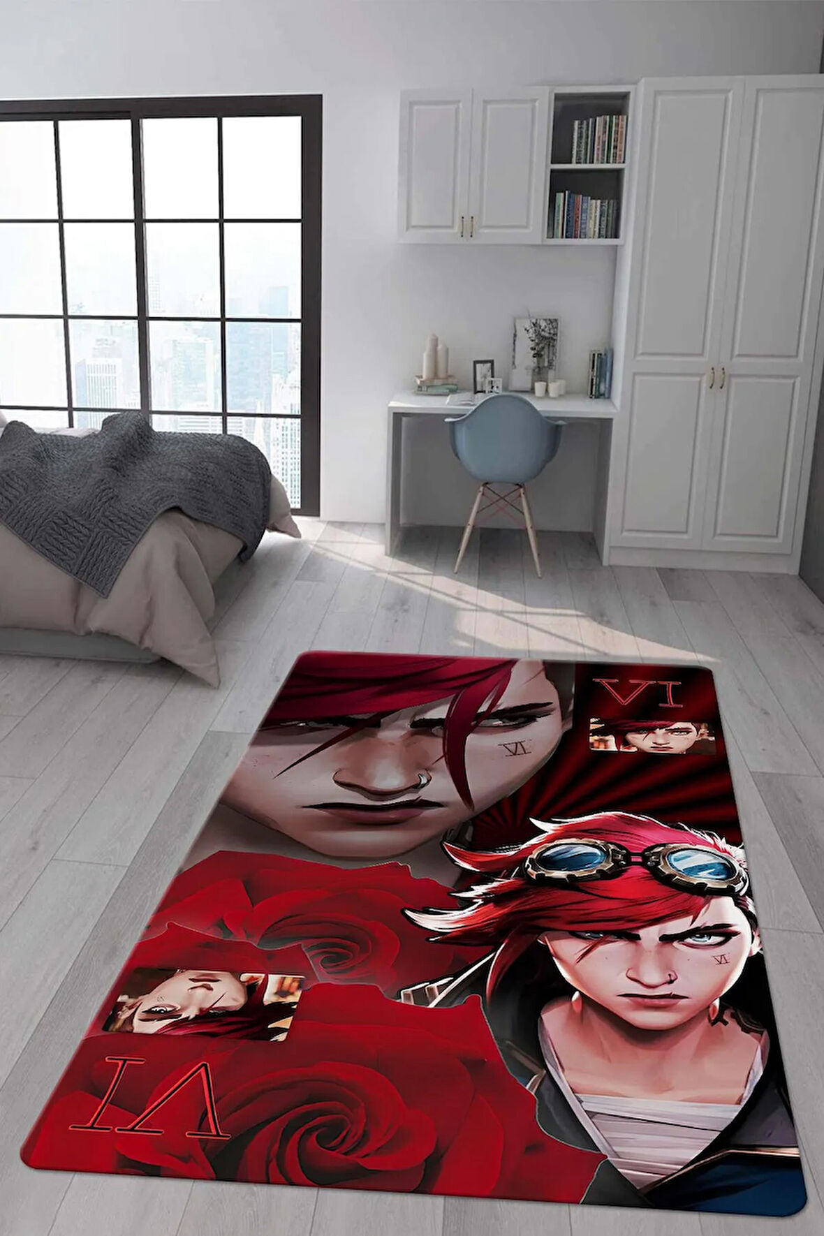 Kaymaz Taban Makinede Yıkanabilir Dijital Baskı Modern Desenli Genç Odası Ve Çocuk Odası Halısı Dot Taban Halı