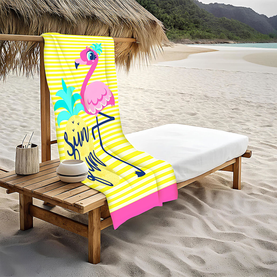 Modern Desenli Plaj Deniz Havlusu Peştemal 80x160 CM Aqua34
