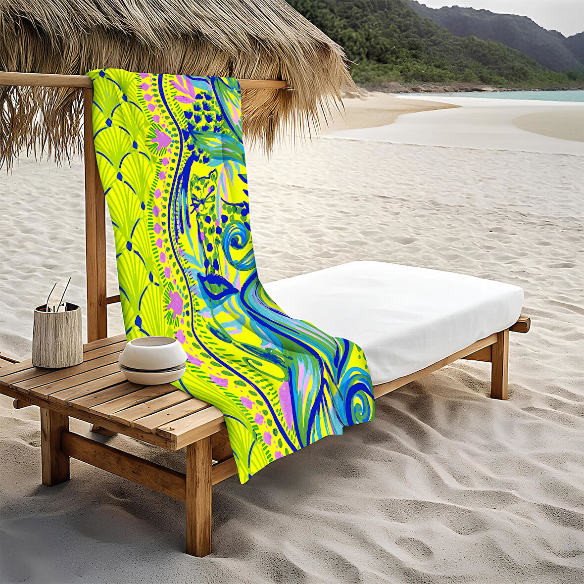 Modern Desenli Plaj Deniz Havlusu Peştemal 80x160 CM OPT09