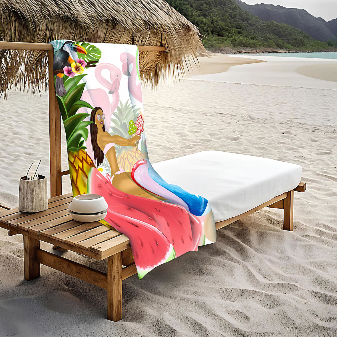 Modern Desenli Plaj Deniz Havlusu Peştemal 80x160 CM OPT12