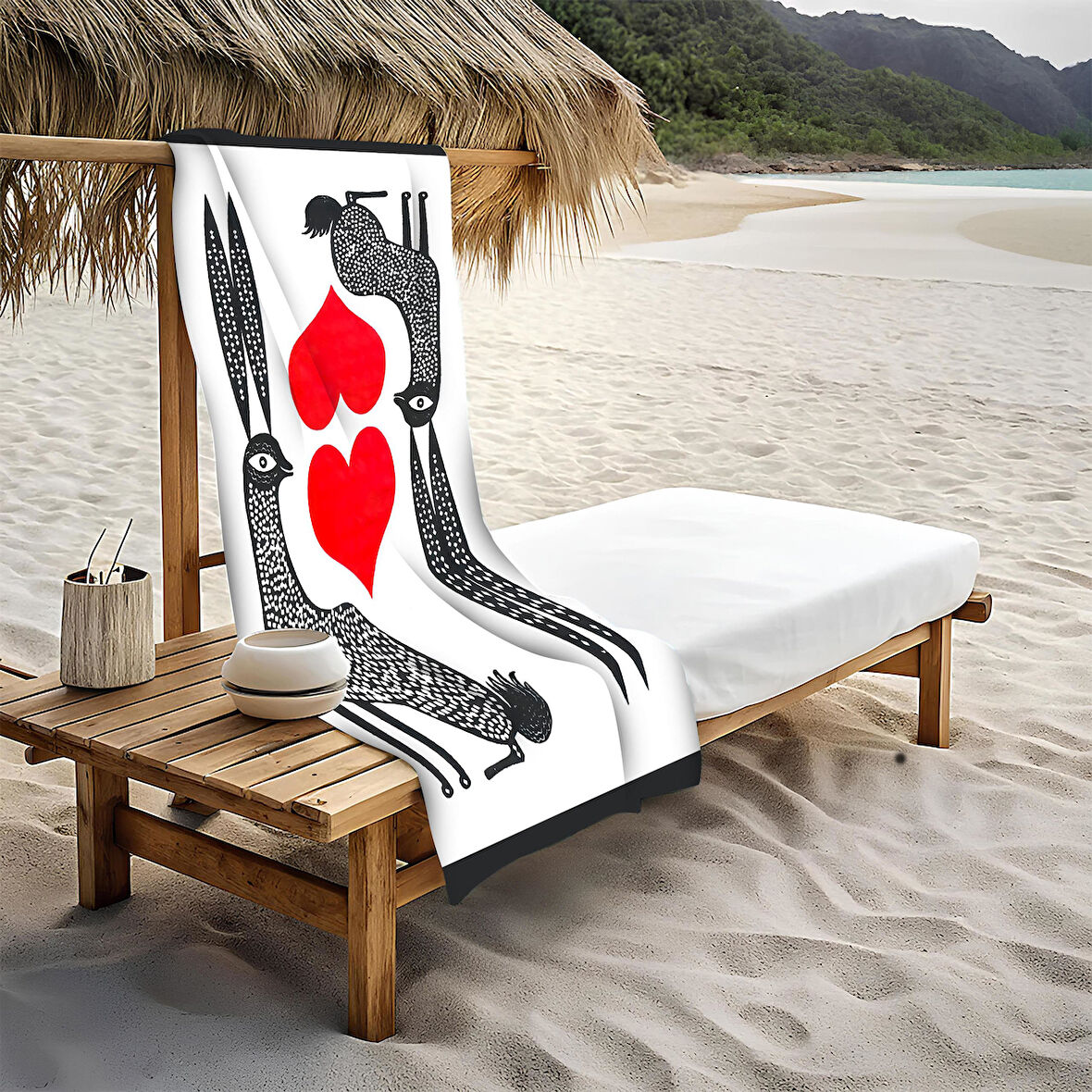 Dekoratif Modern Desenli Plaj Deniz Havlusu Peştamal 80x160 CM FI014