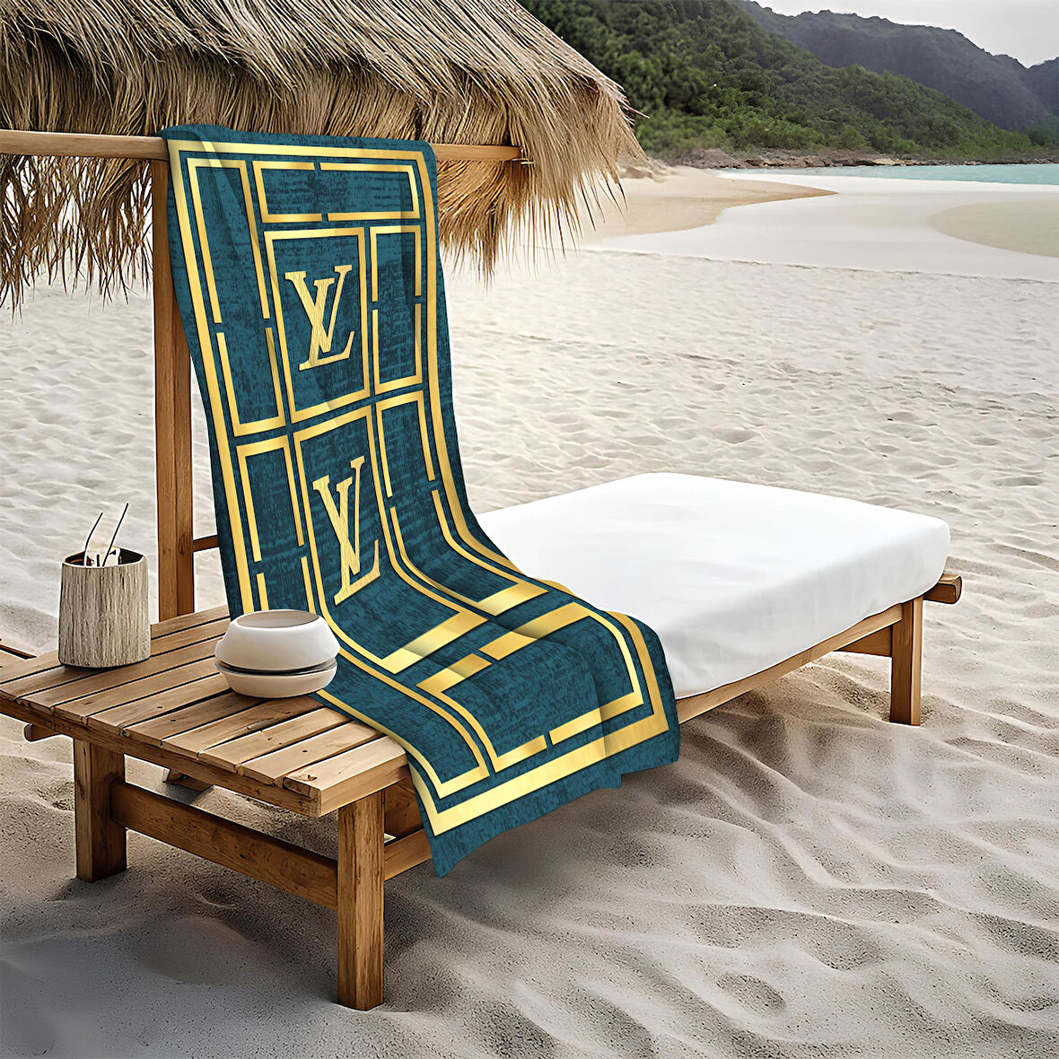 Dekoratif Modern Desenli Plaj Deniz Havlusu Peştamal 80x160 CM LUX44