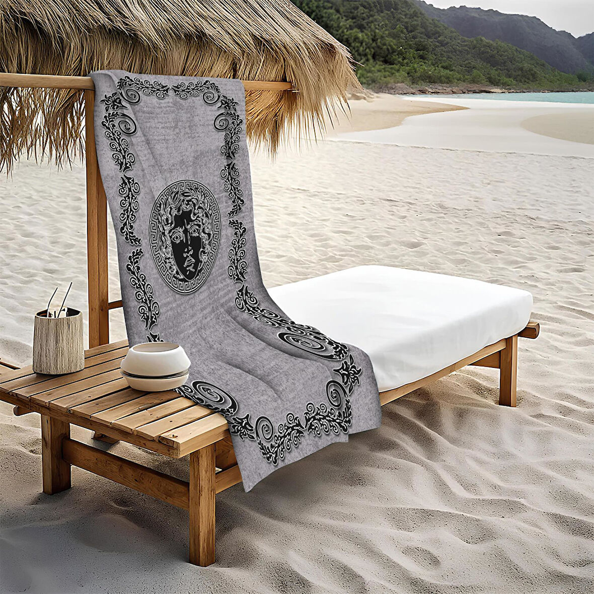 Dekoratif Modern Desenli Plaj Deniz Havlusu Peştamal 80x160 CM LUX56