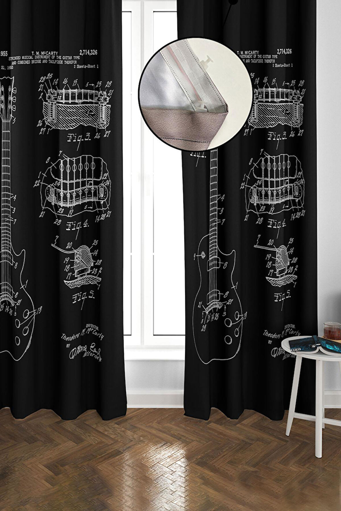 Blackout Karartma Yüksek Kalite Modern Desenli 2 Kanat Fon Perde 140 x 270 Nes Serisi Nes19