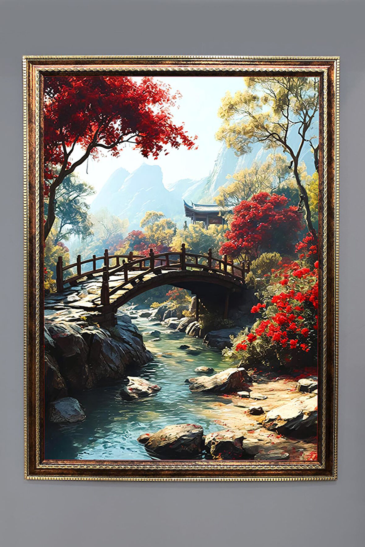 Doğa ve Manzara Desenli Çerçeveli Duvar Tablosu 50x70cm SERENE05