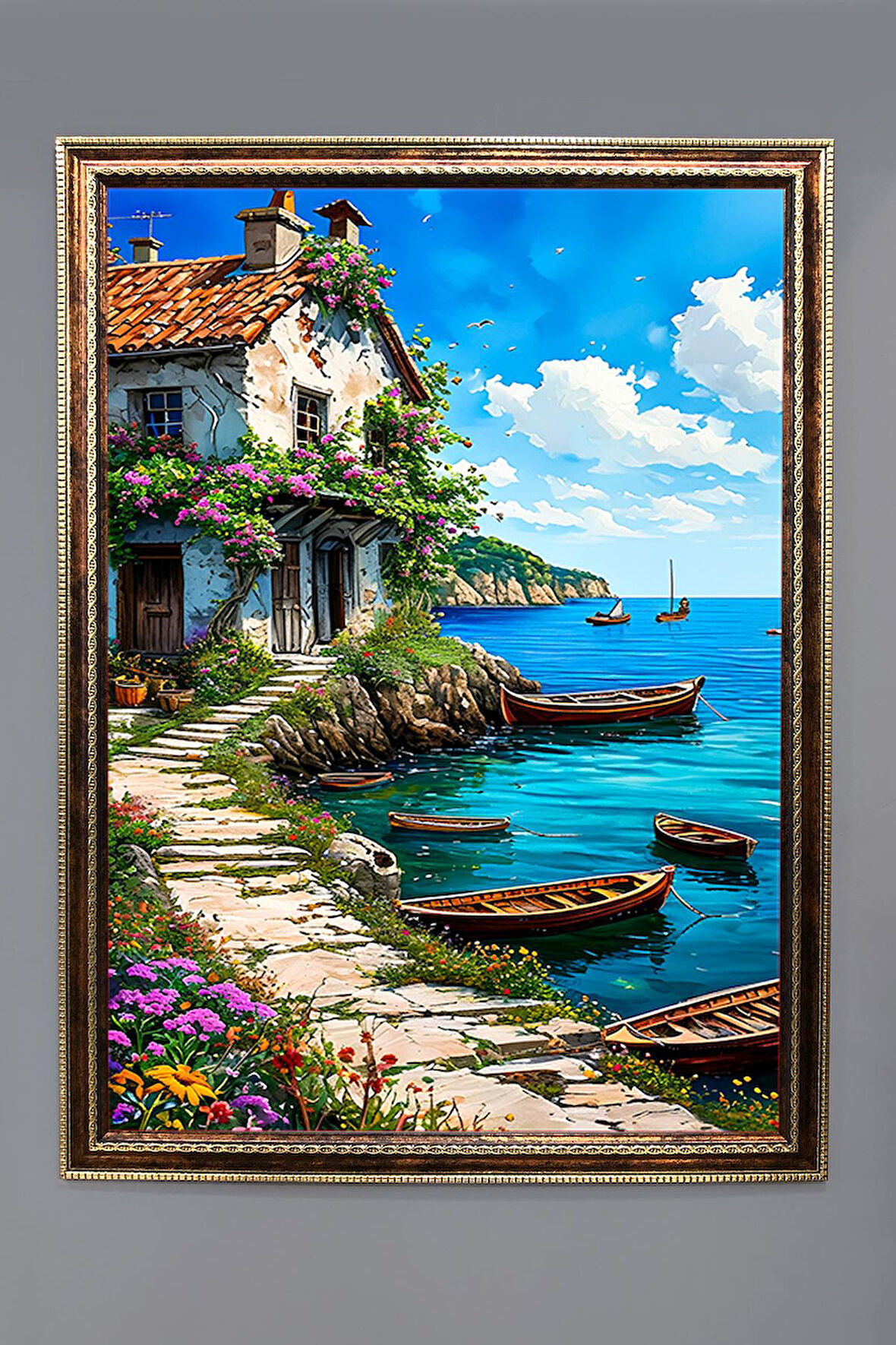Doğa ve Manzara Desenli Çerçeveli Duvar Tablosu 50x70cm SERENE12