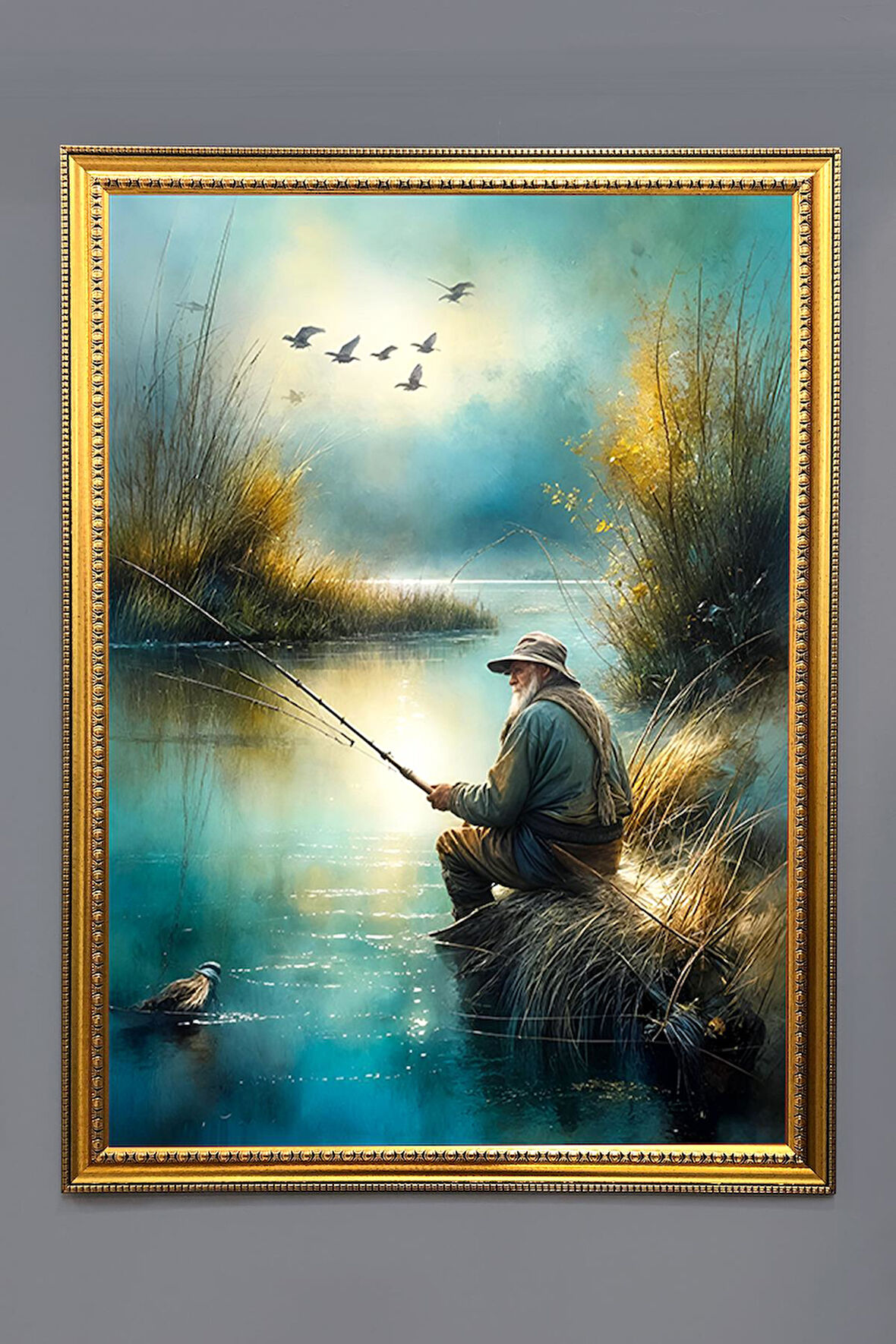Dekoratif Modern Desenli Çerçeveli Duvar Tablosu 50x70cm RÜYA16