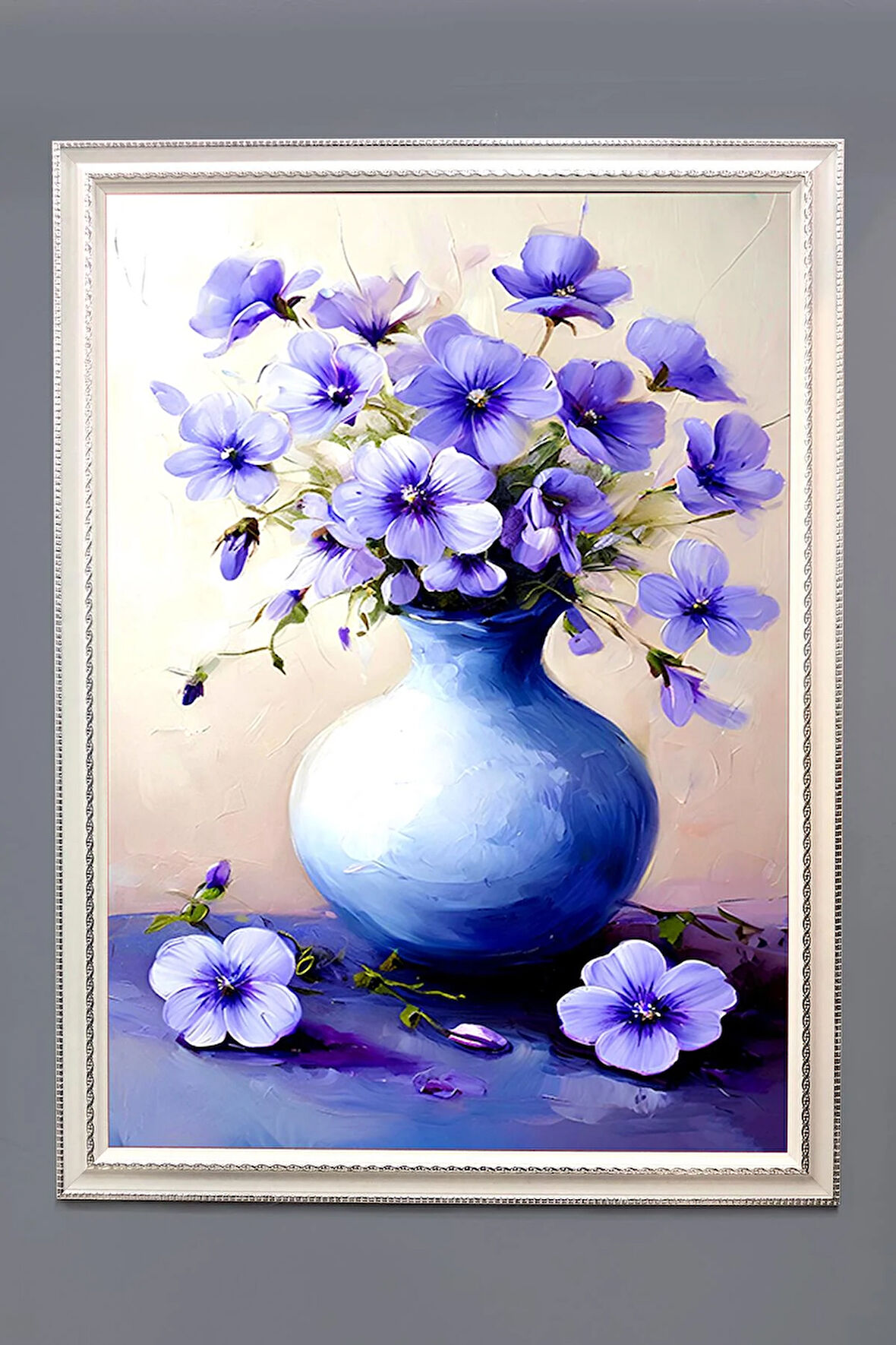 Dekoratif Modern Çiçek Desenli Çerçeveli Duvar Tablosu 50x70cm FLOWER09