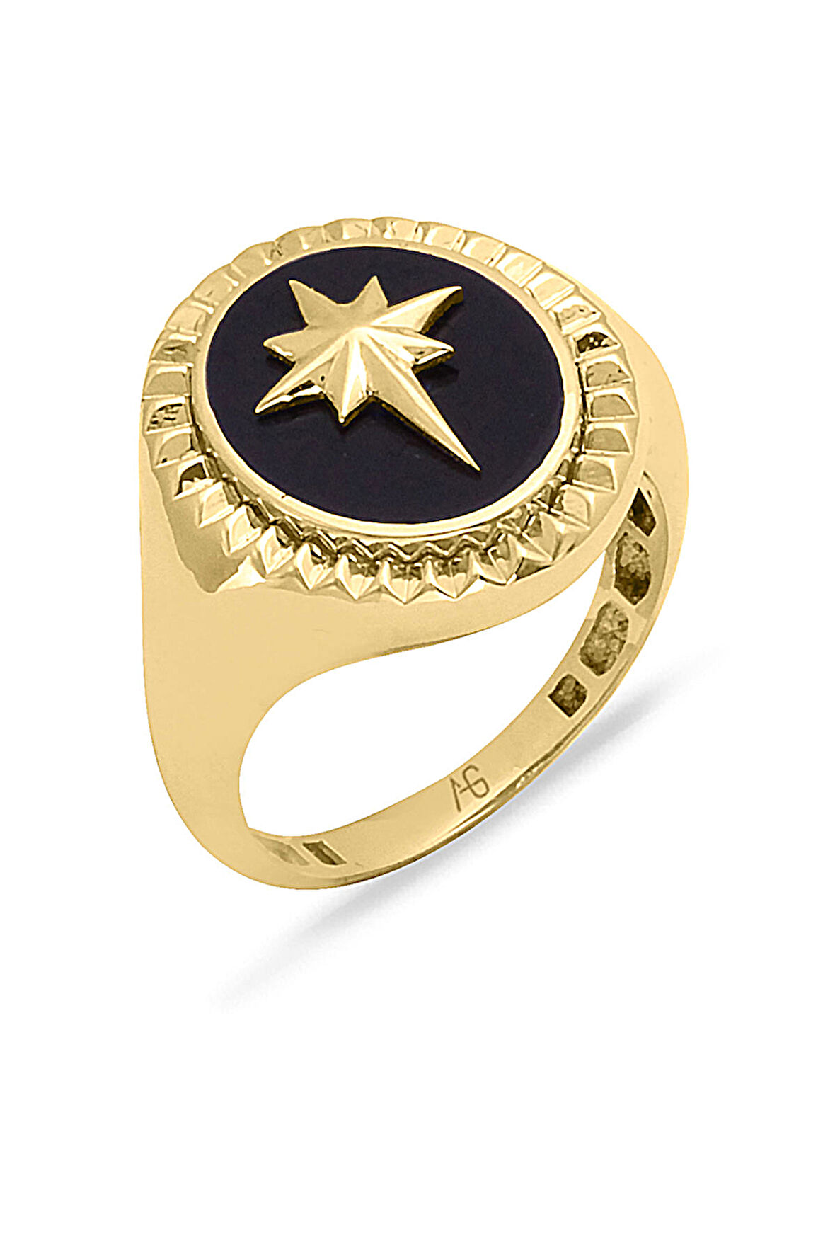 Kuzey Yıldızı Altın Oval Yüzük