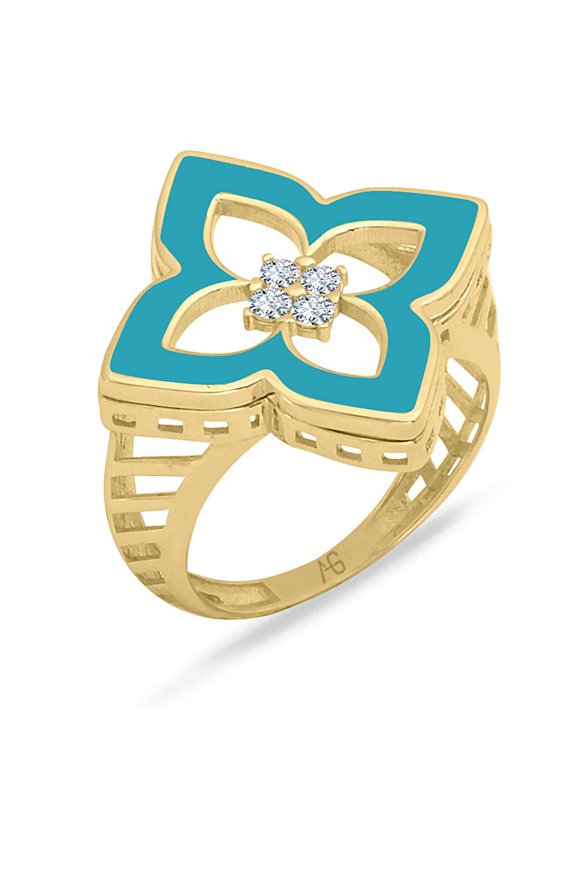 Altın Mineli Yonca Yüzük