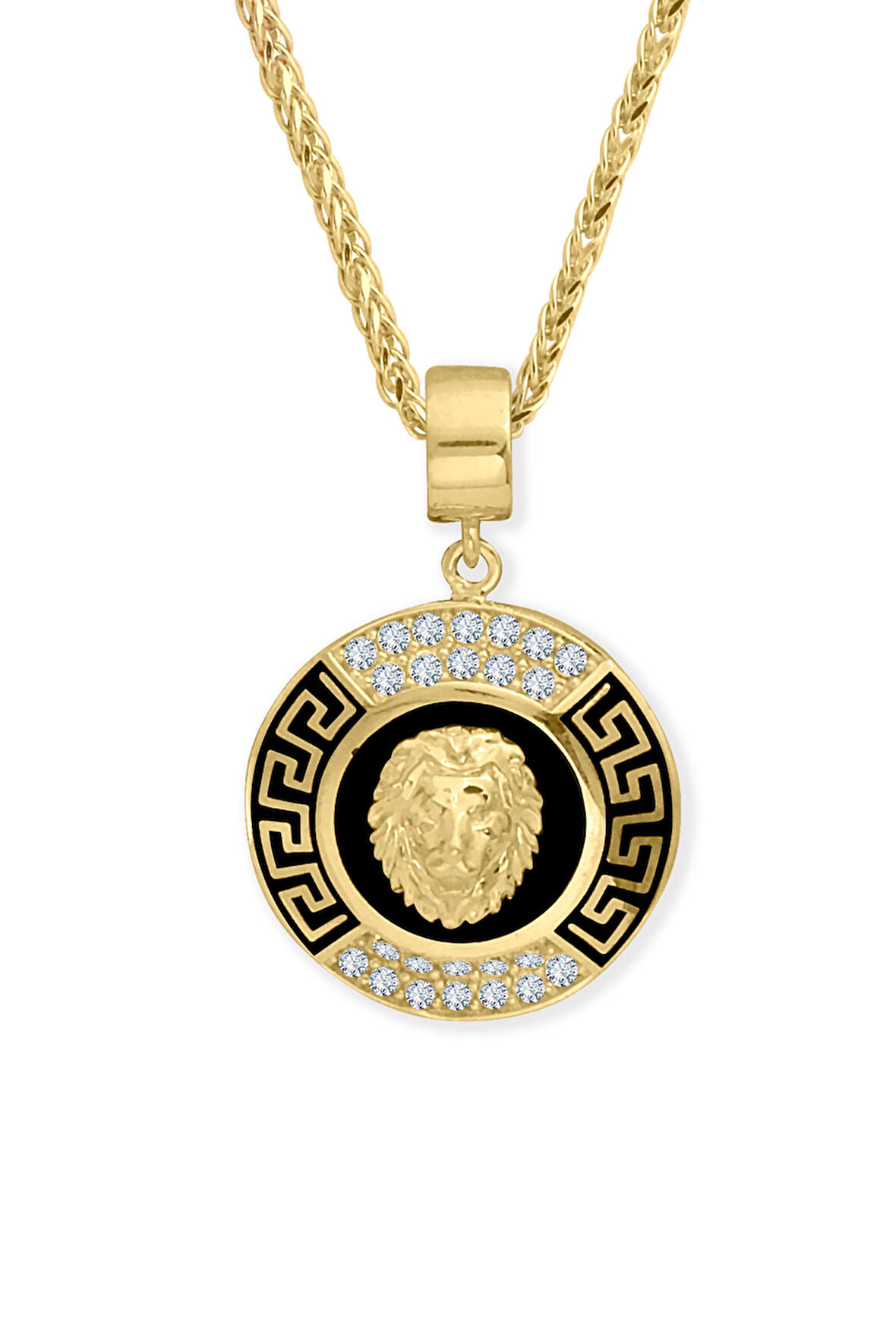 Altın Pana Detaylı Aslan Kolye