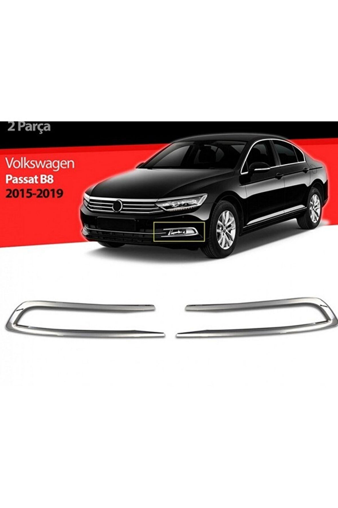 Volkswagen Passat B-8 2015-2018 Krom Sis Çerçevesi Paslanmaz Çelik