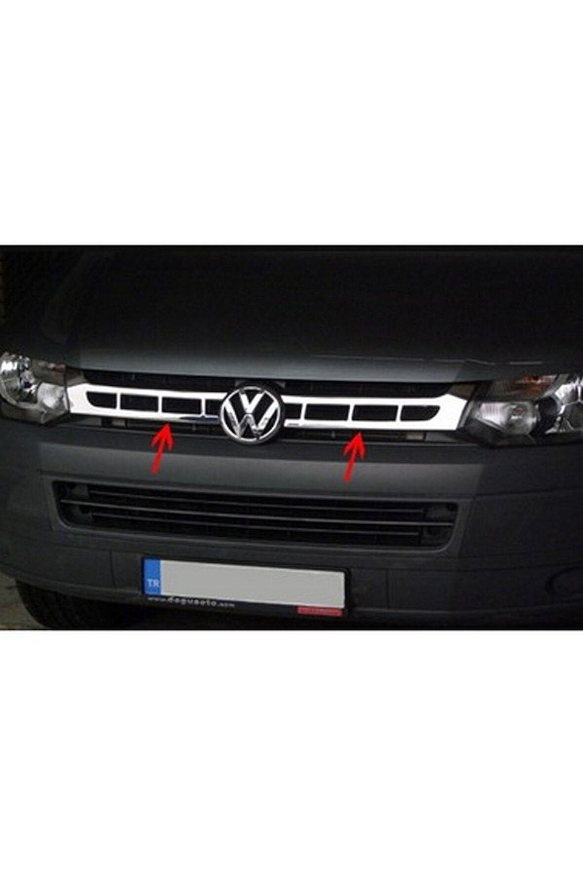 Vw Transpoter 2010-2014 Arası Krom Ön Panjur Çerçevesi 2 Parça Paslanmaz Çelik