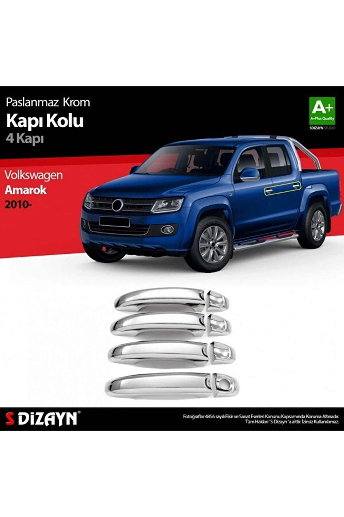 Vw Amarok Krom Kapı Kolu 4 Kapı Paslanmaz Çelik