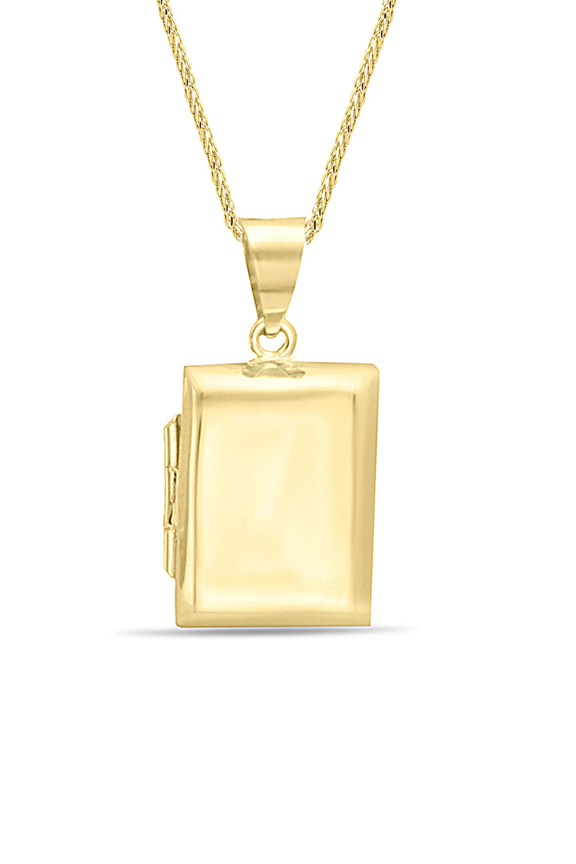 Dikdörtgen Altın Madalyon Kolye