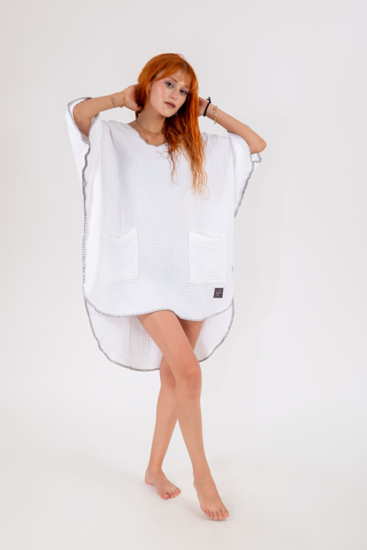 Neşe Home Stella 4 Kat Müslin Panço – Beyaz Renk, Yumuşak ve Nefes Alabilir