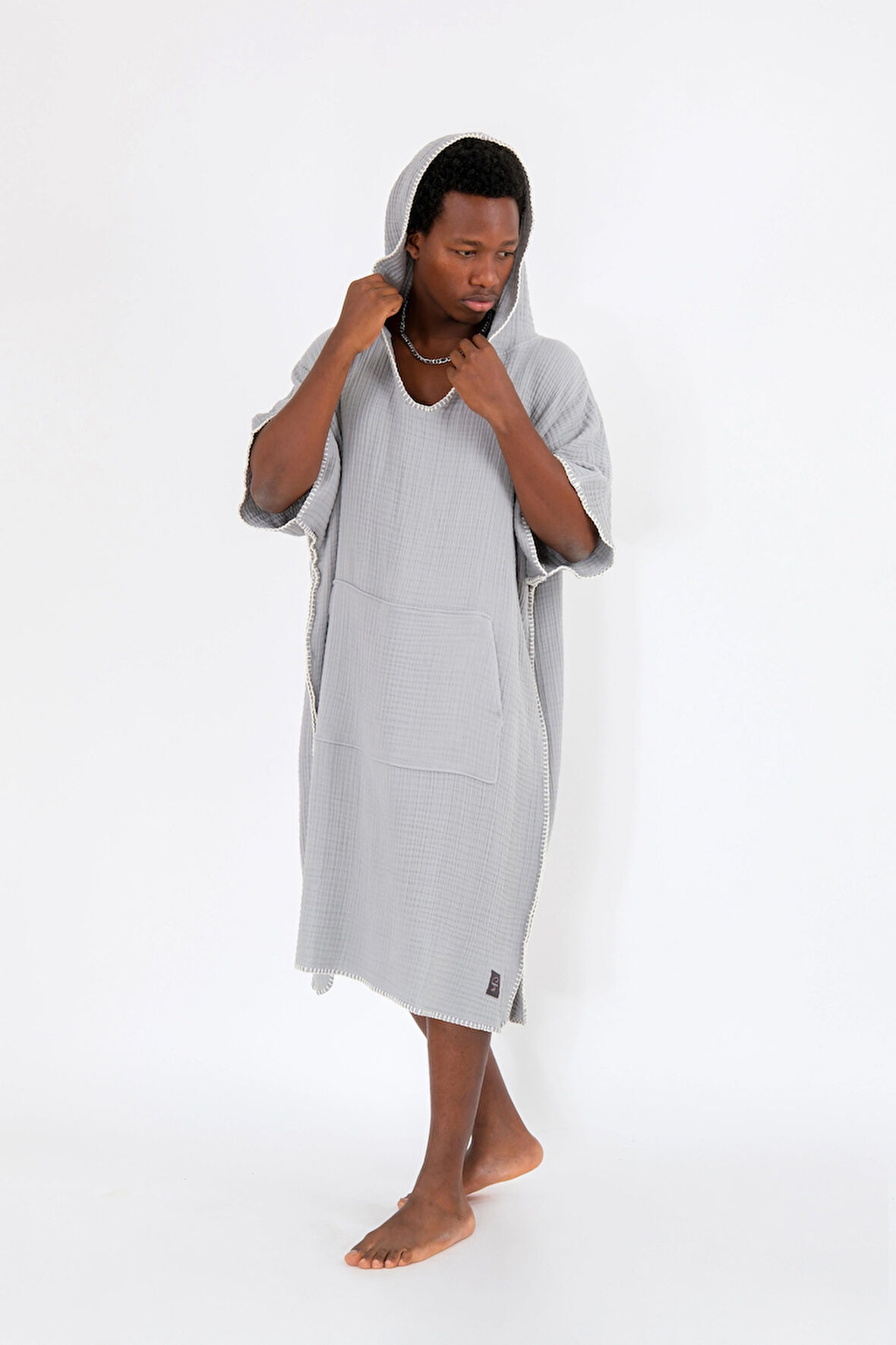 Neşe Home Stella 4 Kat Müslin Panço – Gri Renk, Yumuşak ve Nefes Alabilir