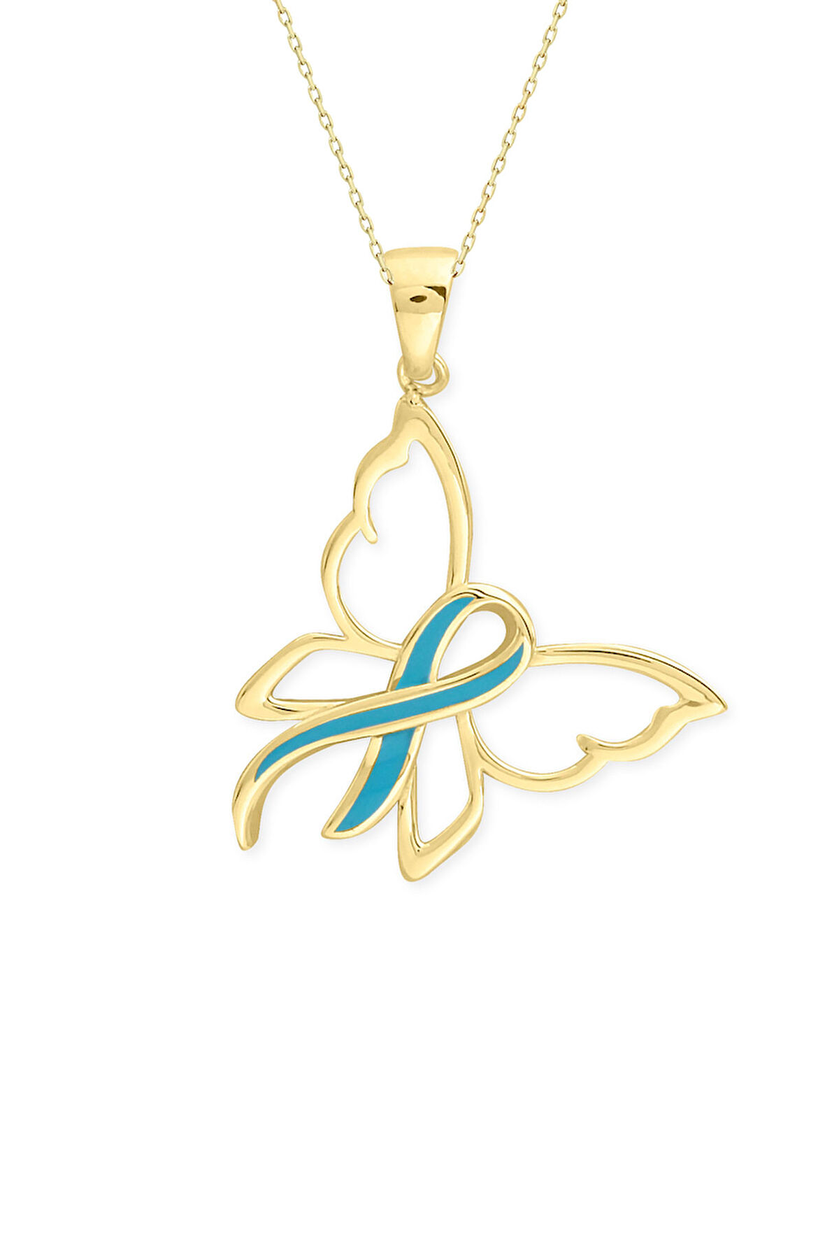 Altın Taşsız Mineli Kelebek Kolye