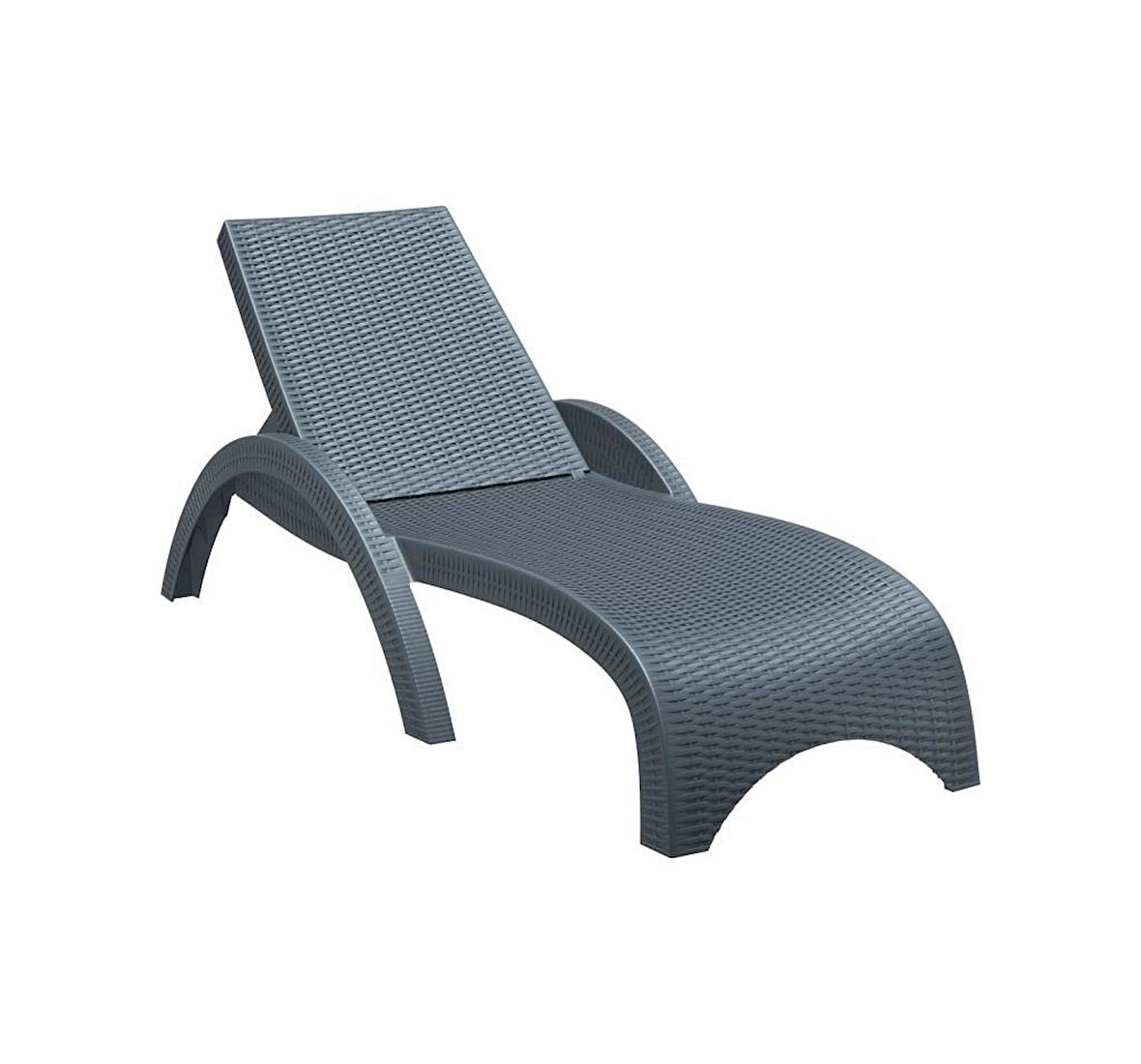Omnipazar TRK-860 Siesta Fiji Rattan Desenli Ayarlanabilir Lüks Şezlong 