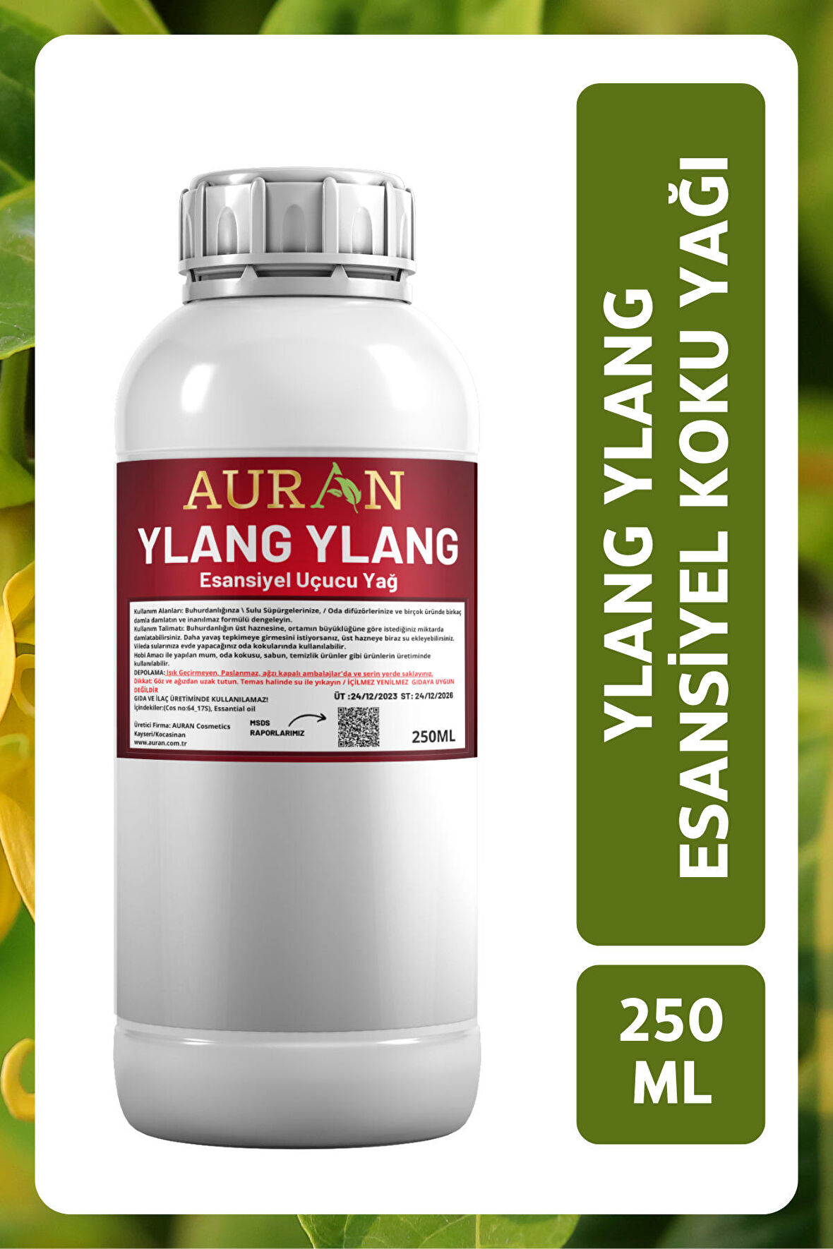 Ylang Ylang Esansiyel Uçucu Yağ Esans Koku Yağı Hobi Esans Mum Sabun Oda Kokusu 250ml