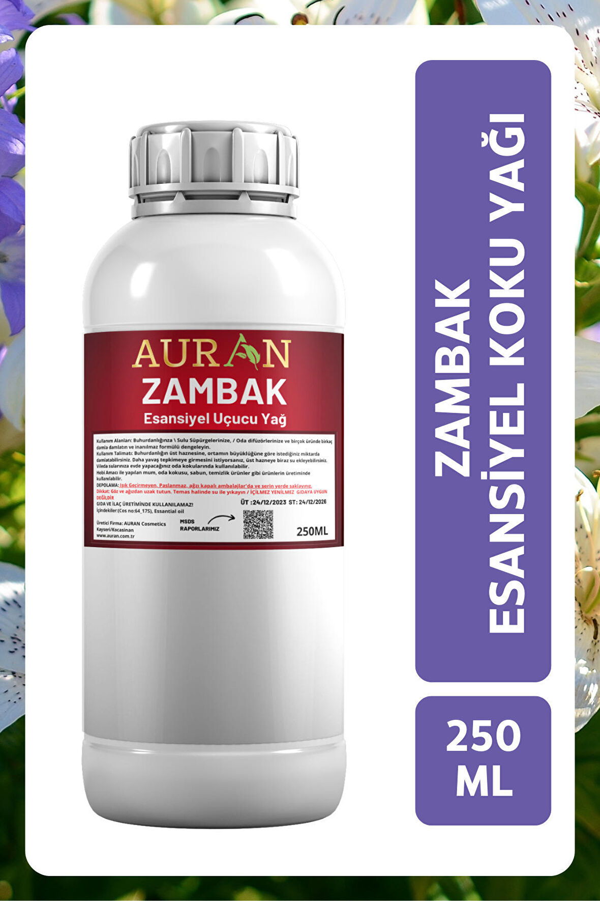 Zambak Esansiyel Uçucu Yağ Esans Koku Yağı Hobi Esans Mum Sabun Oda Kokusu 250ml