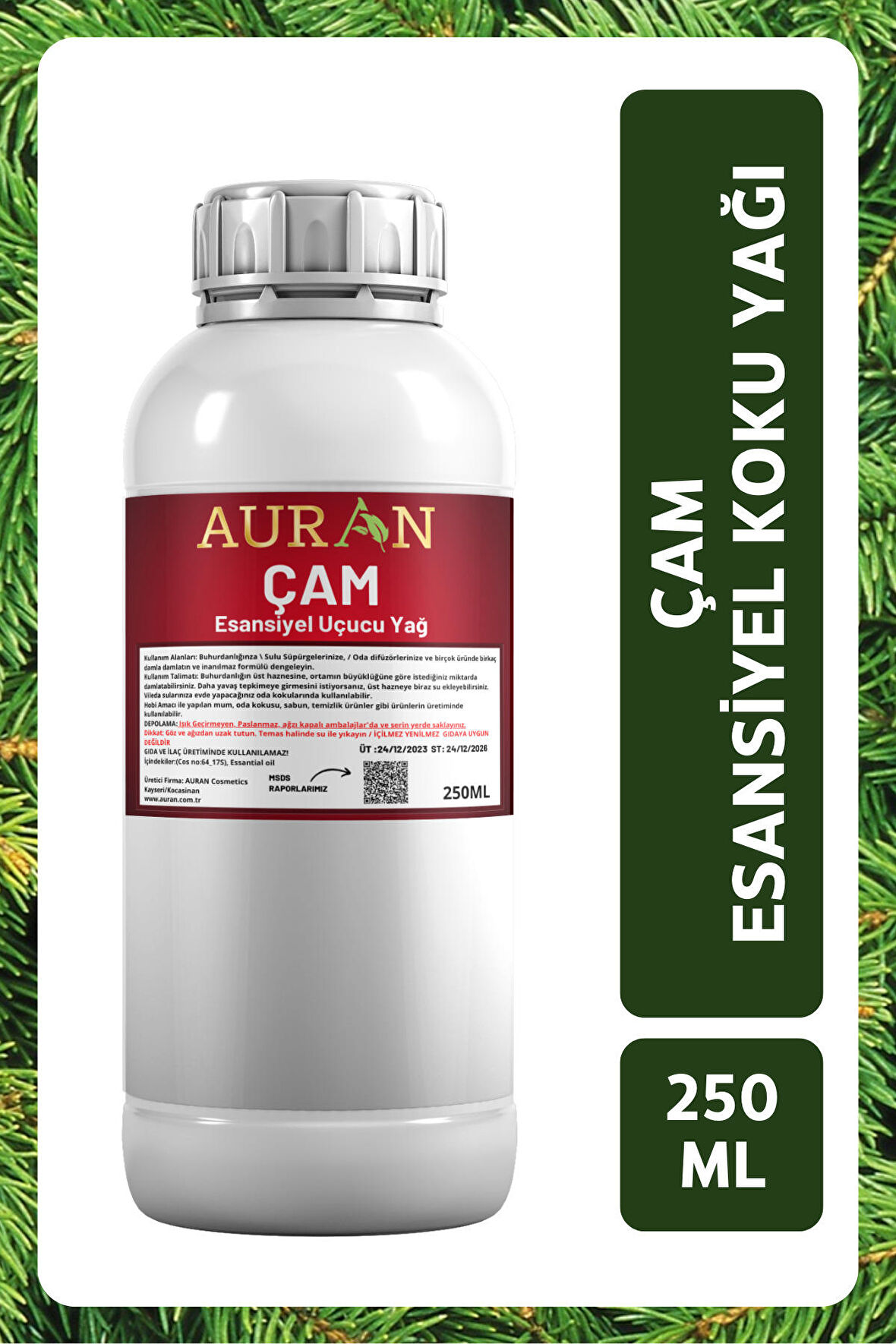 Çam Esansiyel Uçucu Yağ Esans Koku Yağı Hobi Esans Mum Sabun Oda Kokusu 250ml