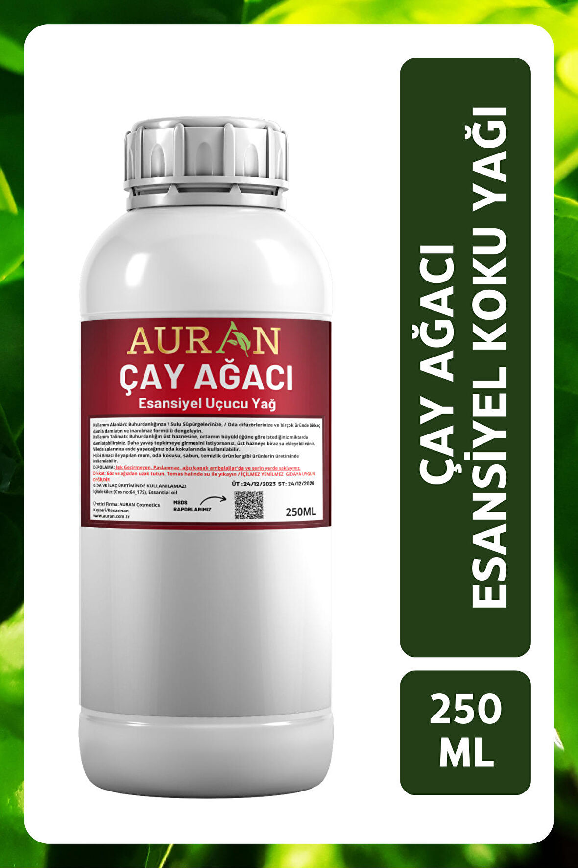 Çay Ağacı Esansiyel Uçucu Yağ Esans Koku Yağı Hobi Esans Mum Sabun Oda Kokusu 250ml