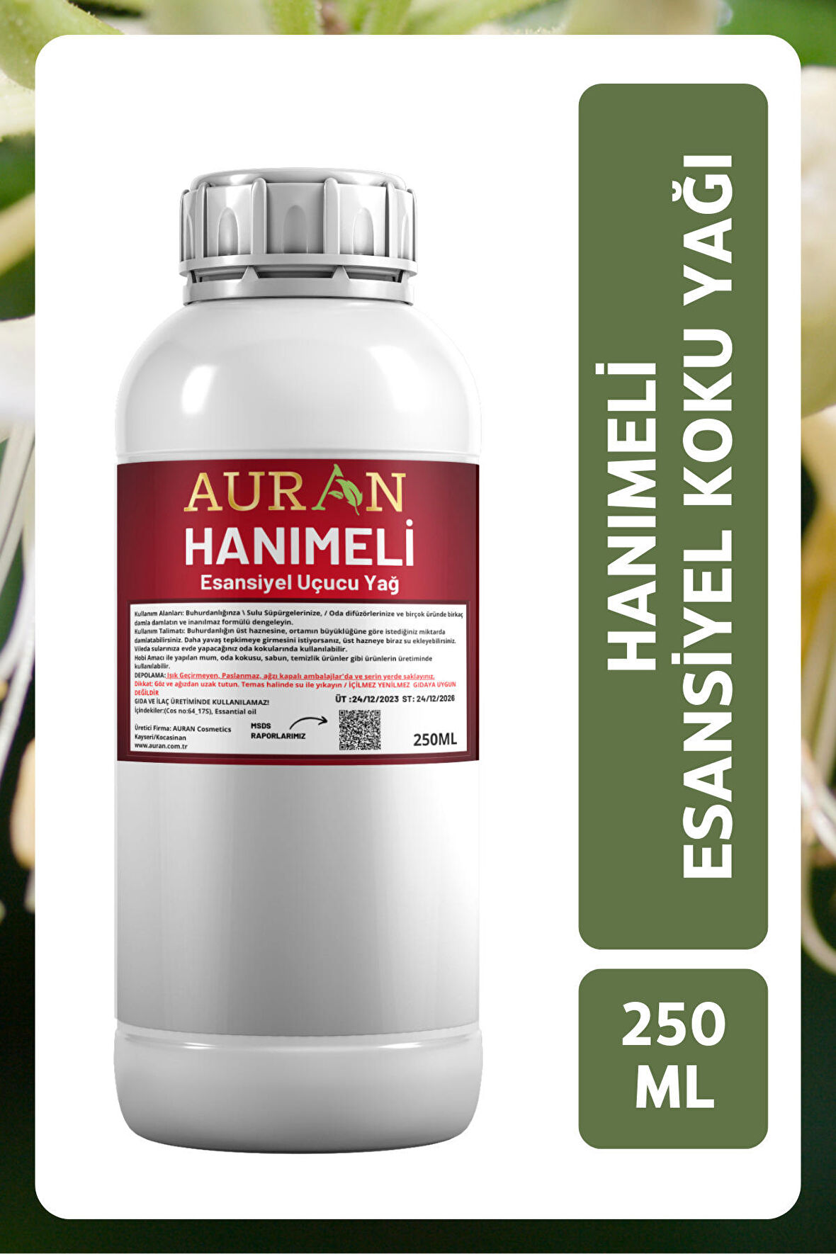 Hanımeli Esansiyel Uçucu Yağ Esans Koku Yağı Hobi Esans Mum Sabun Oda Kokusu 250ml