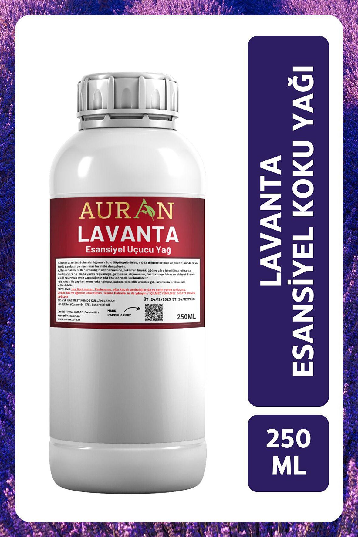 Lavanta Esansiyel Uçucu Yağ Esans Koku Yağı Hobi Esans Mum Sabun Oda Kokusu 250ml