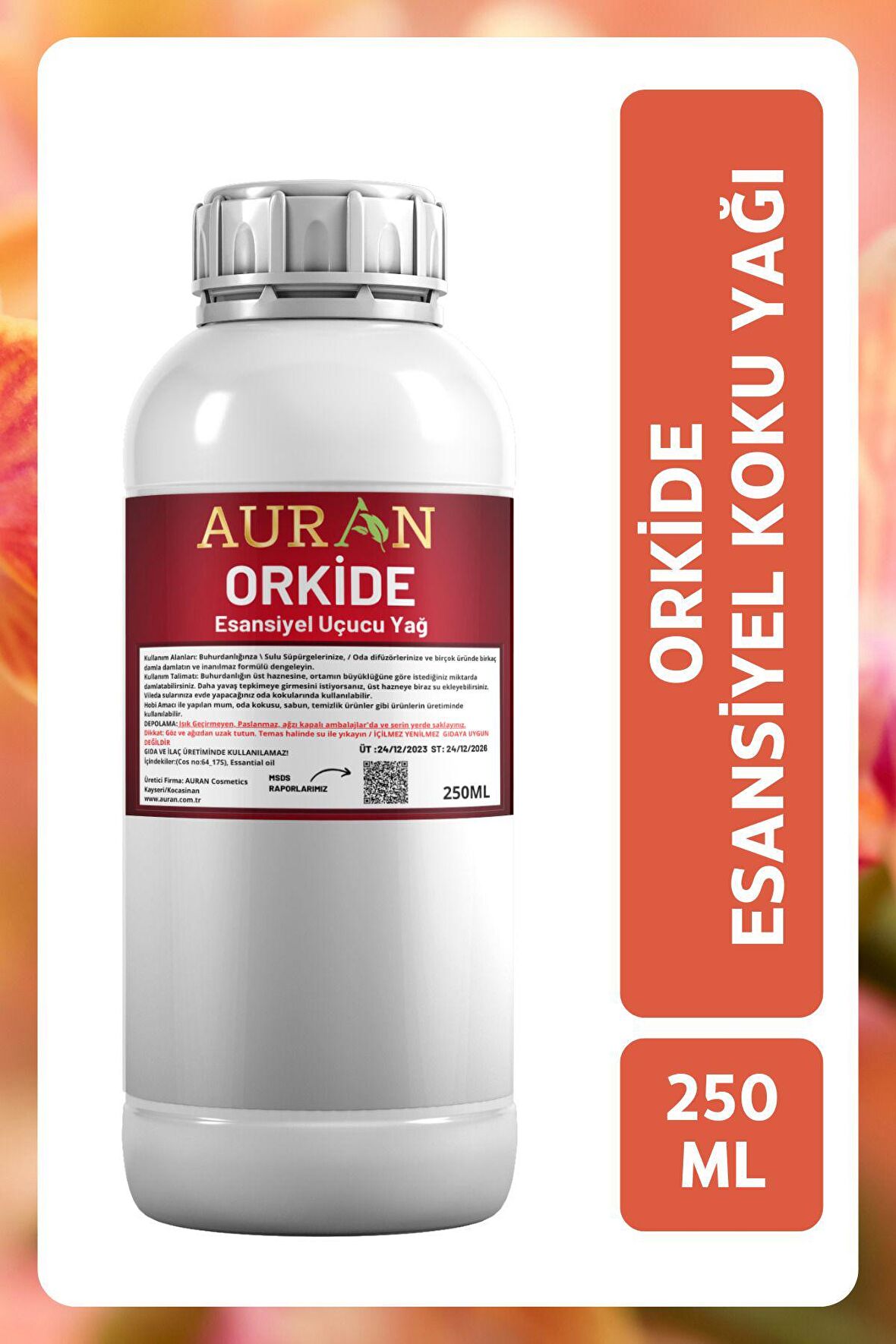 Orkide Esansiyel Uçucu Yağ Esans Koku Yağı Hobi Esans Mum Sabun Oda Kokusu 250ml