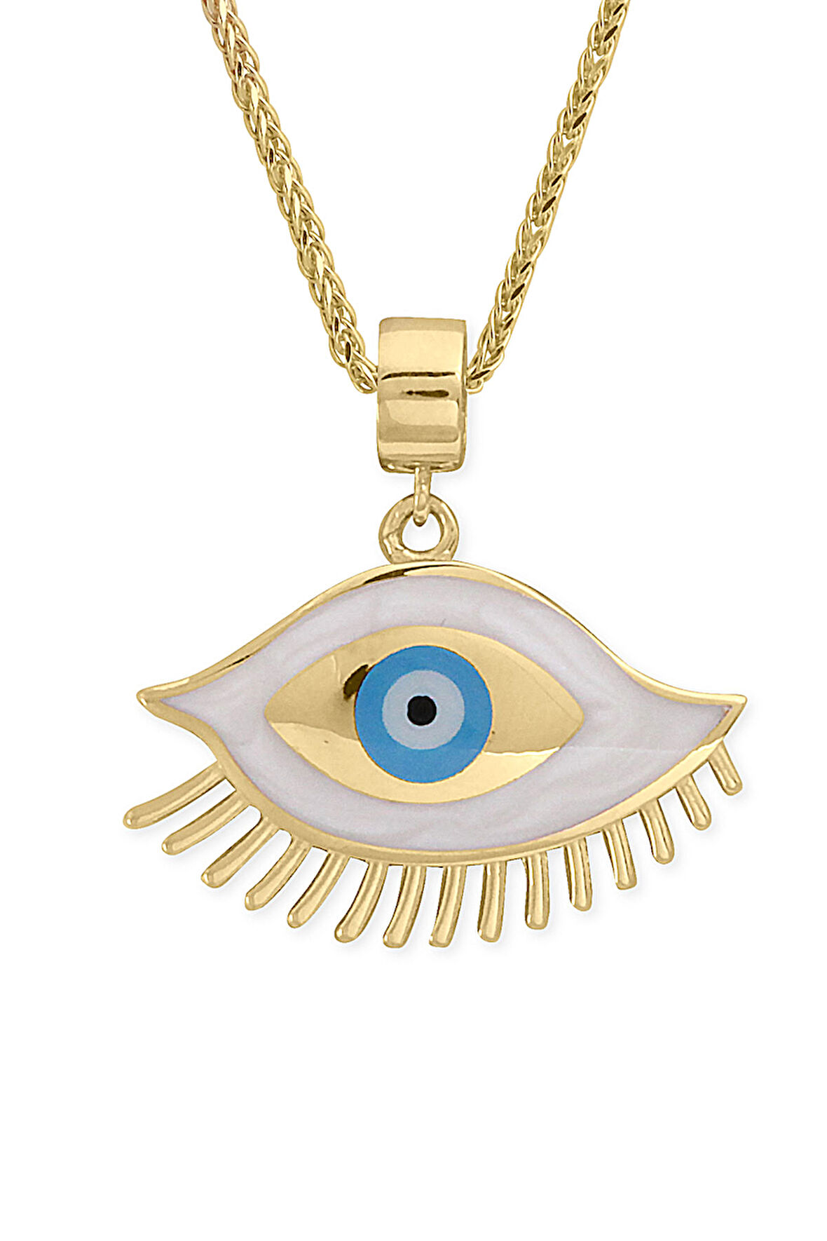 Sedef Mineli Göz Altın Nazar Kolye