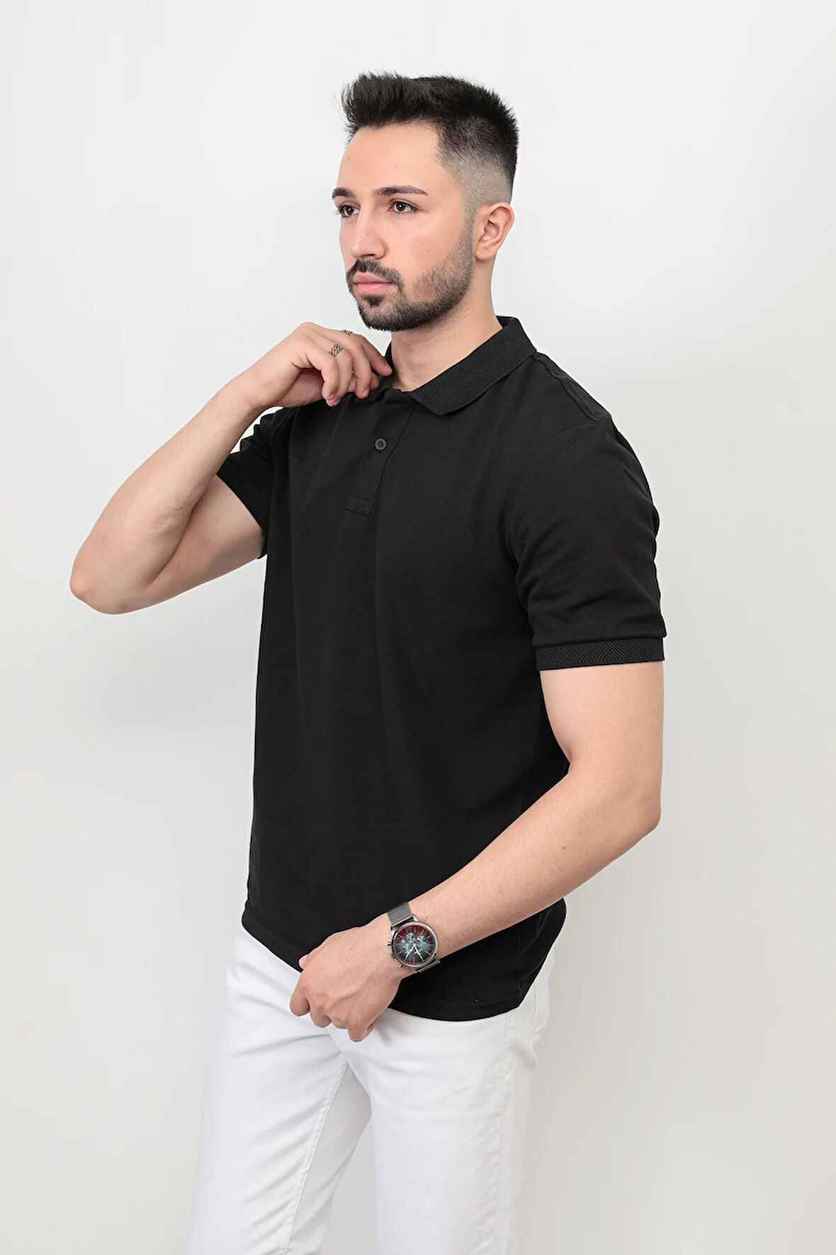 Erkek Polo Yaka Detaylı Kısa Kol Pike T-Shirt