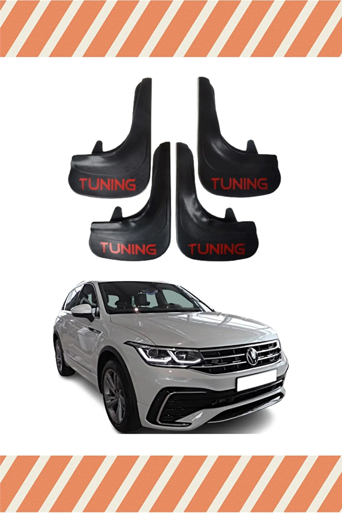 Volkswagen Tiguan tüm kasalar Tuning yazılı 4’lü tozluk çamurluk paçalık şık görünüm