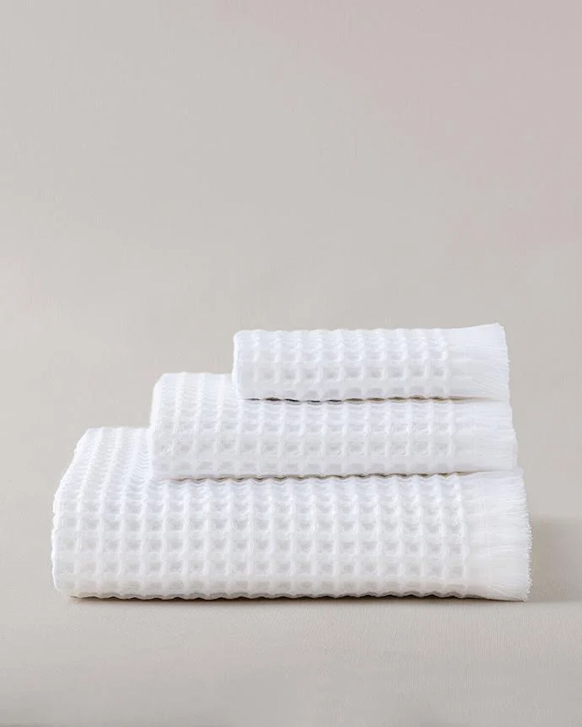 Angelina 3'lü Havlu Seti Beyaz