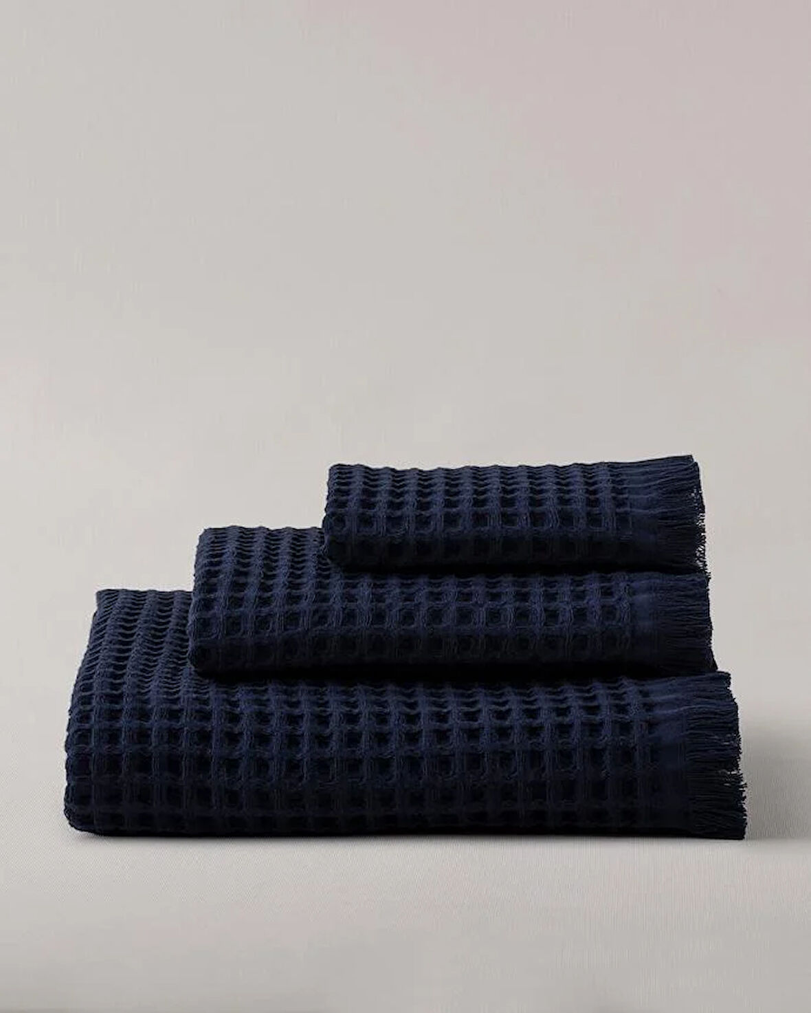 Angelina 3'lü Havlu Seti Lacivert