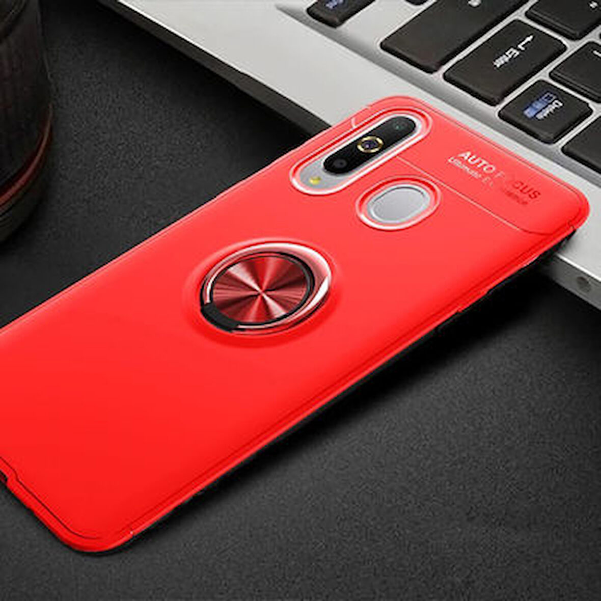 Samsung Galaxy A20S Kılıf Yüzüklü Şık Premium Silikon Kapak RCV/Ravel