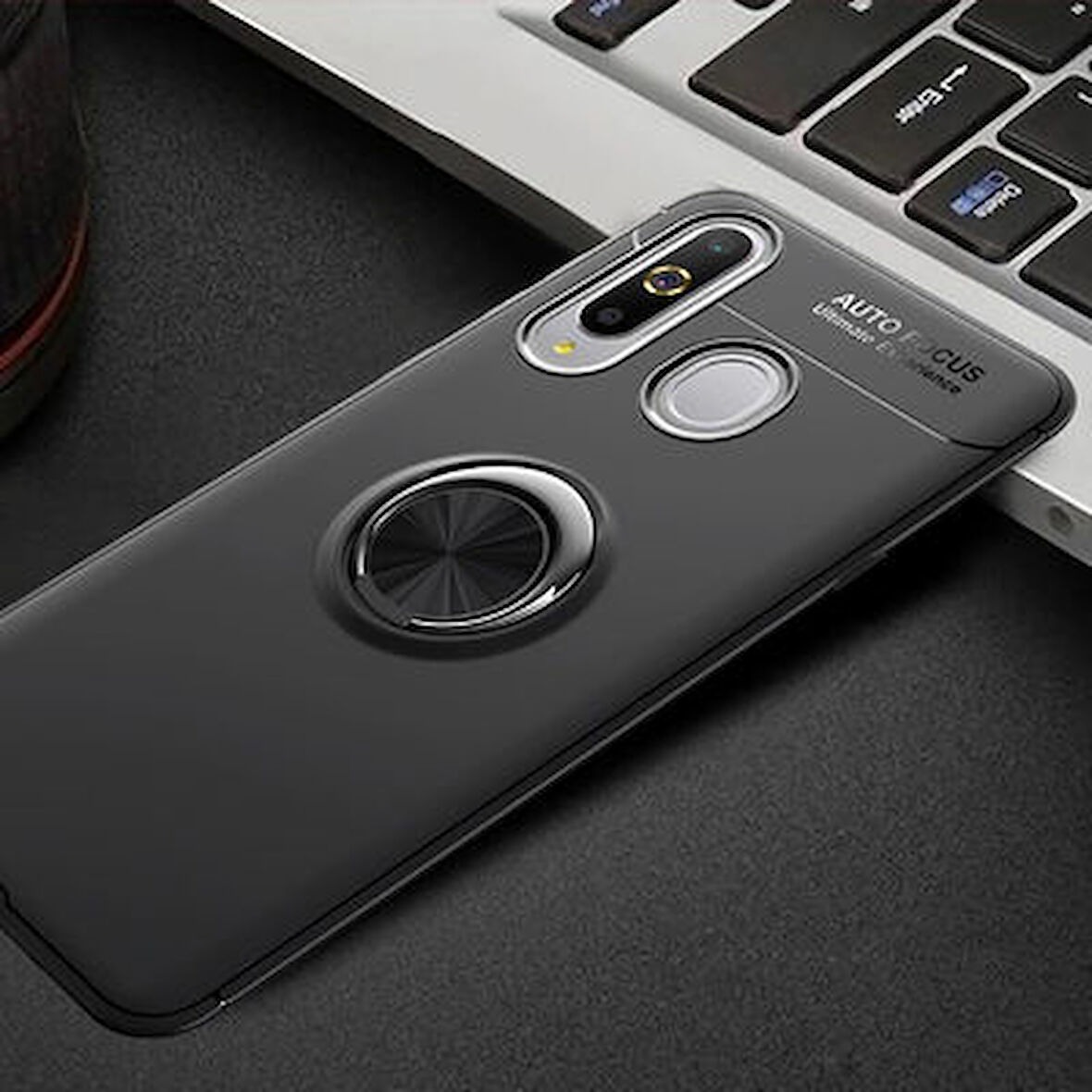 Samsung Galaxy A20S Kılıf Yüzüklü Şık Premium Silikon Kapak RCV/Ravel