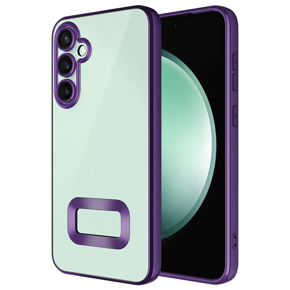 Samsung Galaxy A55 Uyumlu Kenarları Parlak ve Logo Detaylı Şık Esnek Silikon Kapak RCV/Omega